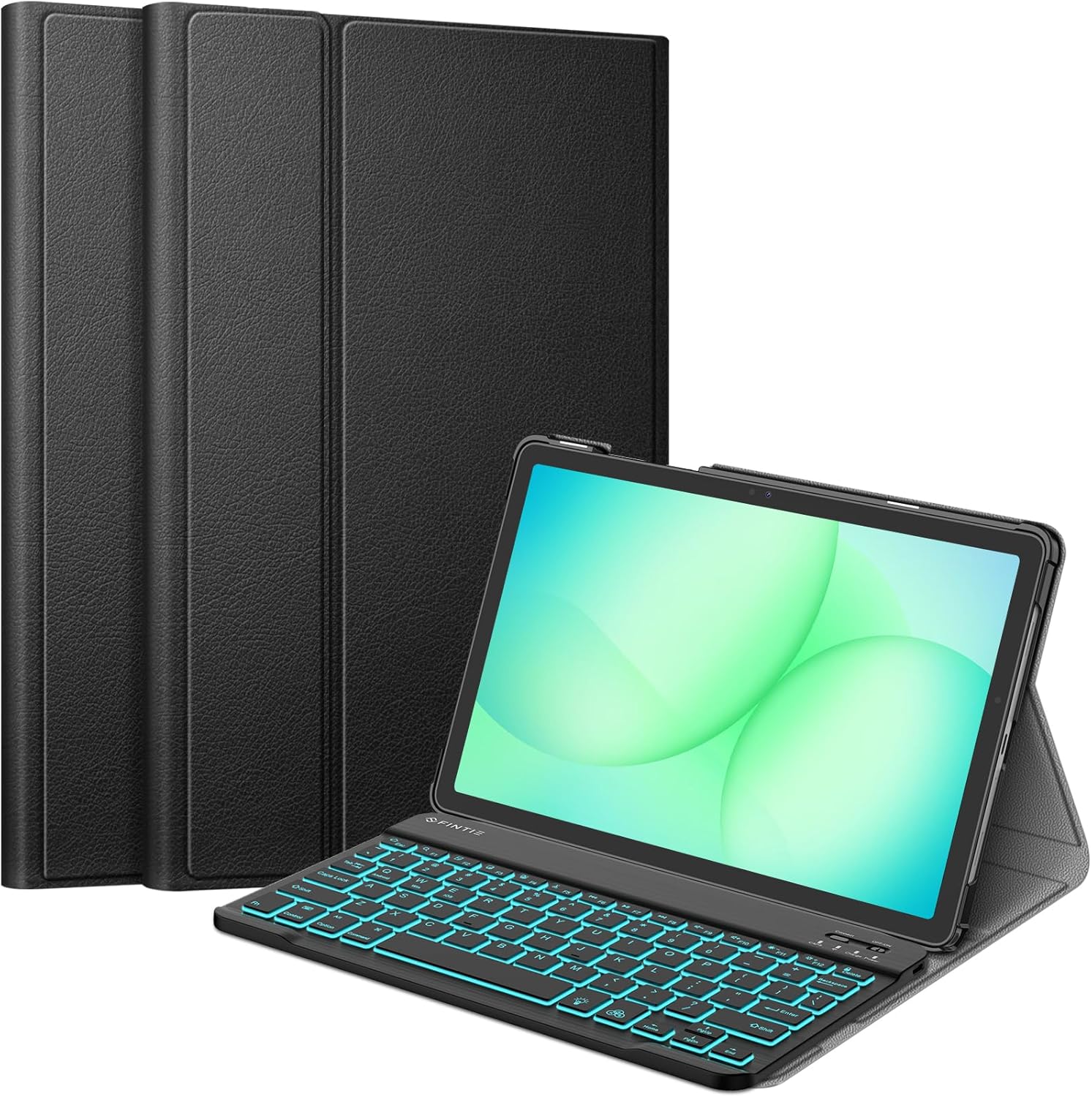 FINTIE Backlit Keyboard Case for Samsung Galaxy Tab A11+ Plus 2025/ A9+ Plus 11 Inch 2023, Detachable 7-Color Backlight Bluetooth Keyboard Protective Stand Cover, Black