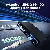 Vista 7 de Switch Ethernet 2.5G de 4 puertos con 2 x 10G SFP+ Uplink – Switch de red TEROW compatible con VLAN, compatible con Gigabit/2.5GbE/10GbE