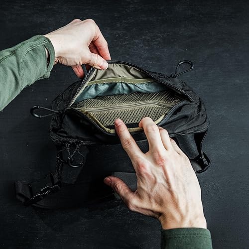 Miniatura 6 de Eberlestock Bando Bag - Tactical Men's Fanny Pack w/Adjustable Waist Belt, Zippered Pockets, Compact Lightweight Belt Bag Negro