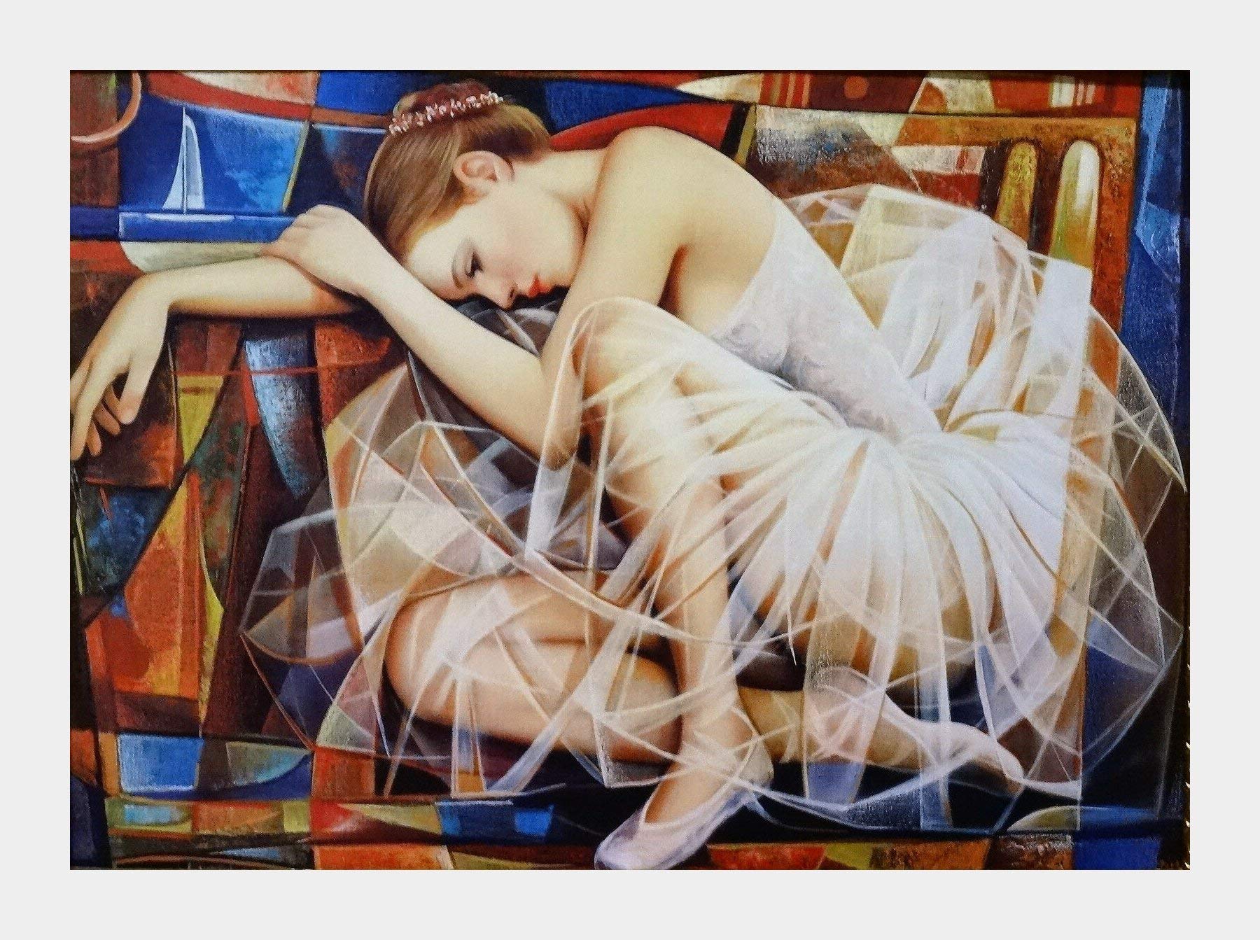 Lnxp BILD FOTO 90X70 CM BALLERINA BALLETT TÄNZER BILDERRAHMEN BILDER MIT RAHMEN BAROCK RAJCO Wandbild Kunstdrucke Gemälde Retro Repro Antik für Cafe Bar Home Büro Praxis 58B
