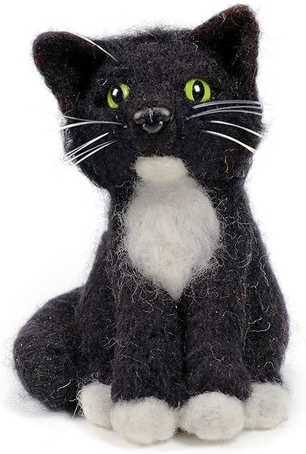 MillyRose Crafts Needle Felting Kit for Beginners Spud The Cat Needle Felting Kit Adult Craft Kit with Felting Needles Full Colour Instructions