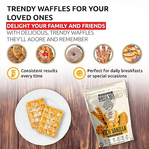 Miniatura 5 de Mezcla de moda para gofres y panqueques  Cono belga de burbujas  Ingredientes naturales  Fácil preparación  Alcanza el sabor a vainilla  15 libras