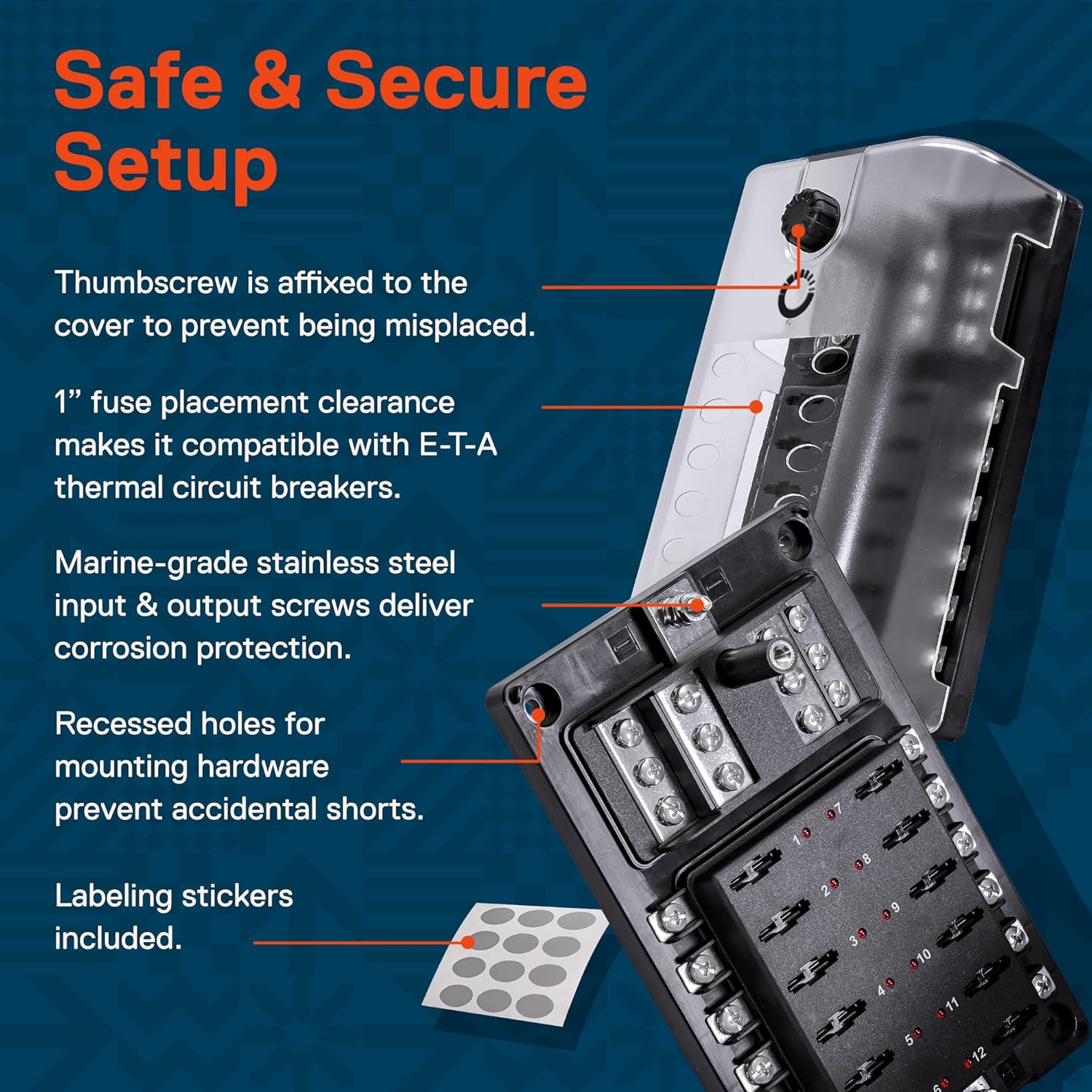 True Mods 10 Way Fuse Block with Ground Negative Bus for Automotive [Dual Positive Inputs] [12V - 32V DC] [200 Amp] [ATC/ATO Fuses] [LED Indicator] [Corrosion Resistant] Auto Marine Fuse Box