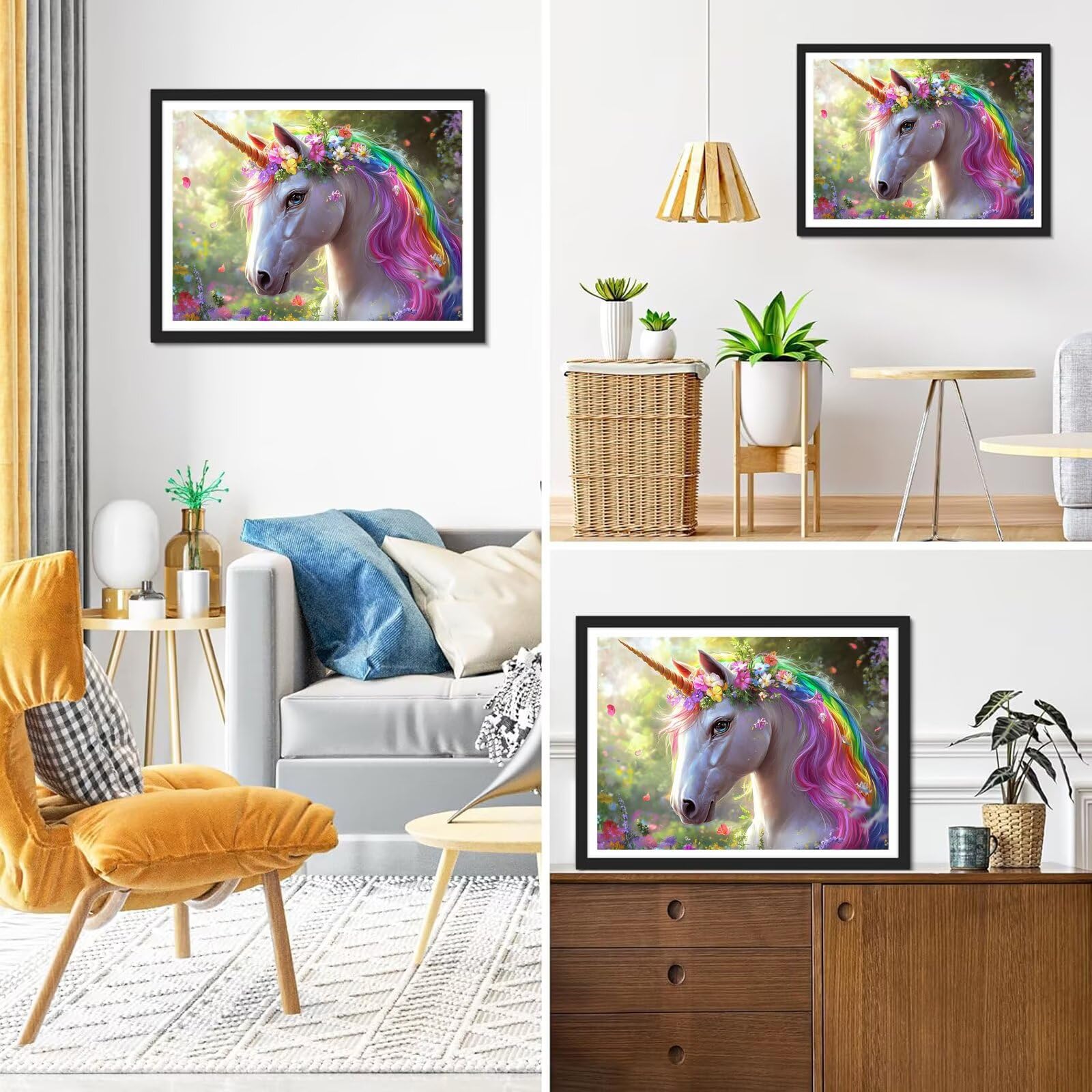 Diamond Painting Einhorn, 5D Diamond Painting Erwachsene 70x90cm qw1-575