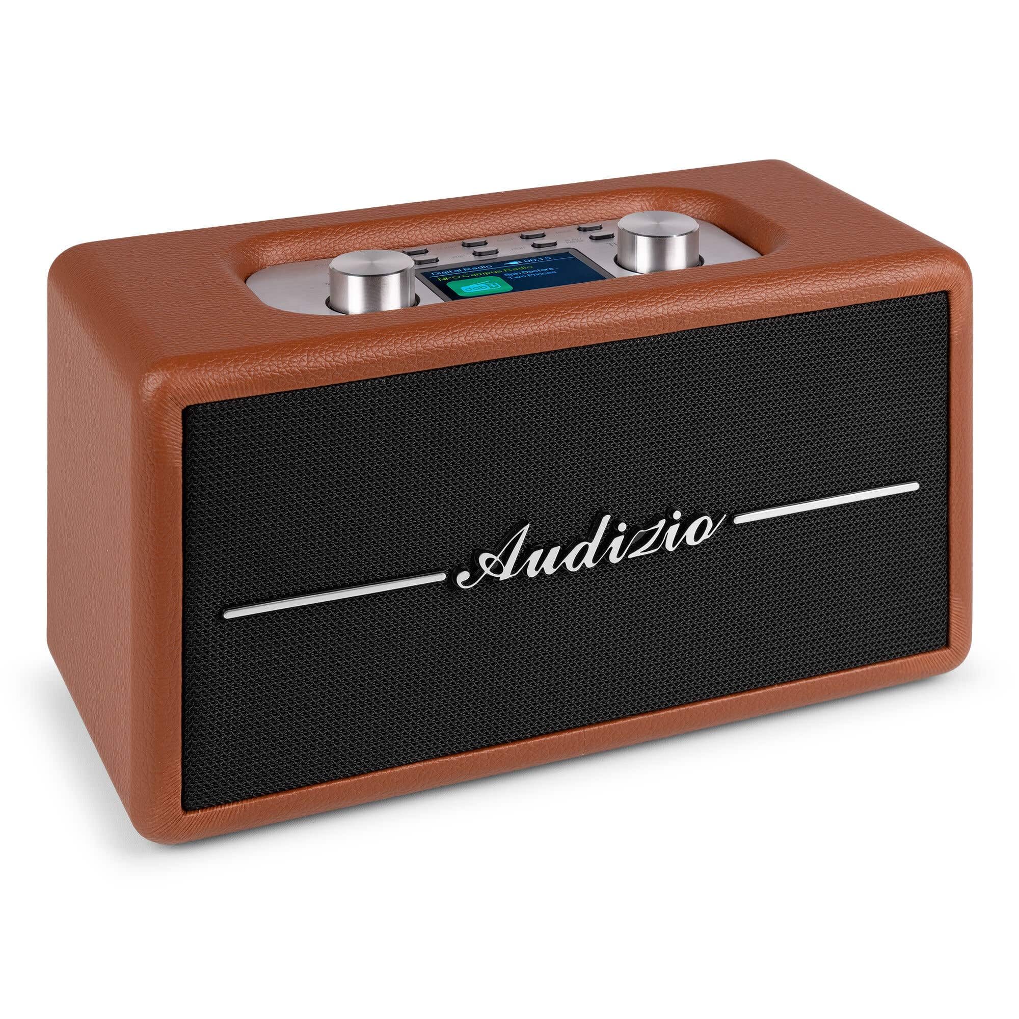 Audizio Tune60 Radio DAB+/FM Bluetooth Vintage Design Lettore USB SD Display LCD Sveglia Digitale Portatile AC Batterie