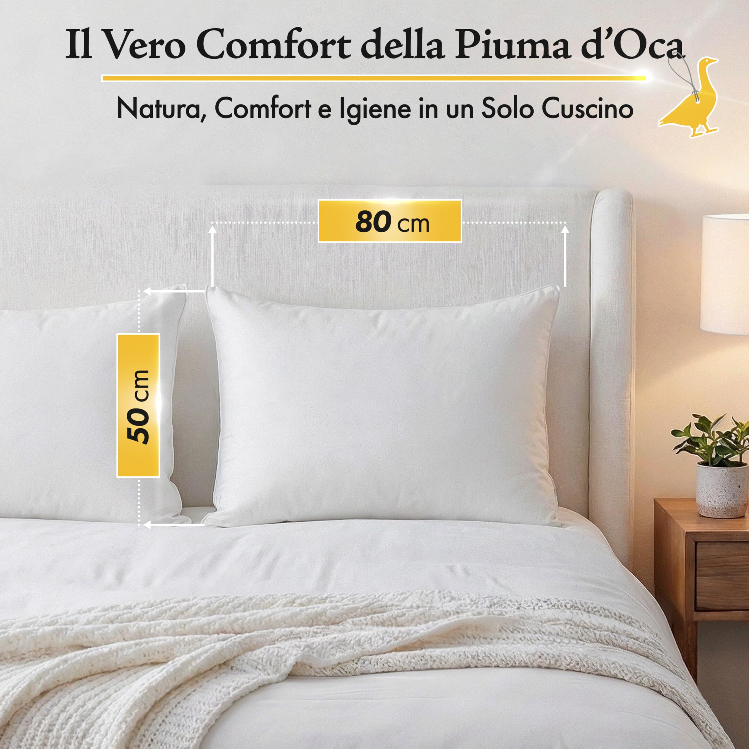 DREAMSTAR Cuscino 40 x 80 cm [set da 2] Premium 650 g imbottitura
