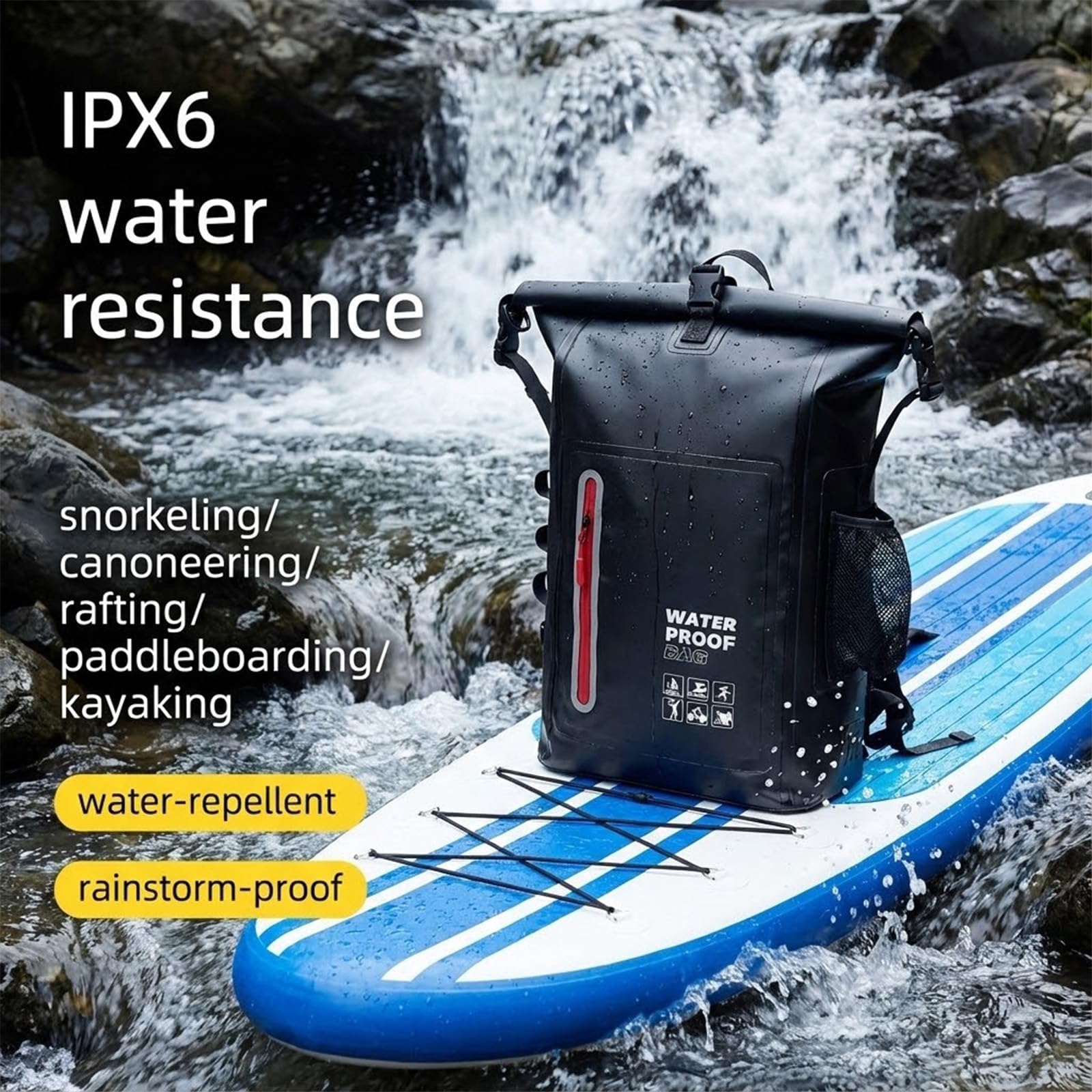 Dry Bag impermeabile 25L fluttuante e leggero sacco asciutto per le donne zaino impermeabile per kayak, canottaggio, pesca, nuoto, campeggio, escursionismo, chiusura roll-top e spallacci