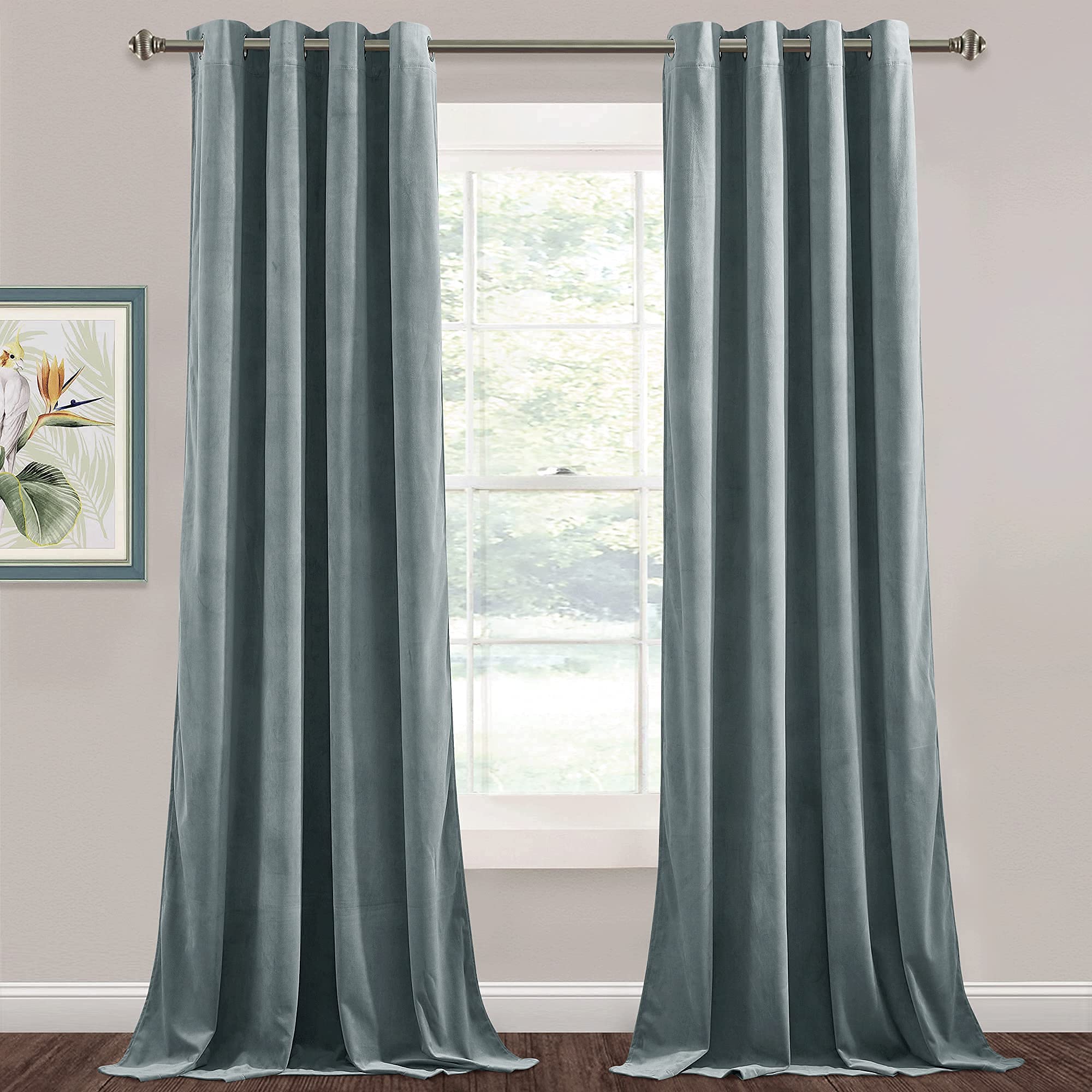 StangH Velvet Curtains 96 inches Long - Elegant Decor Home Office Curtain Panels Privacy Assured & Block Out Sunlight for French Door/Boys Room/Living