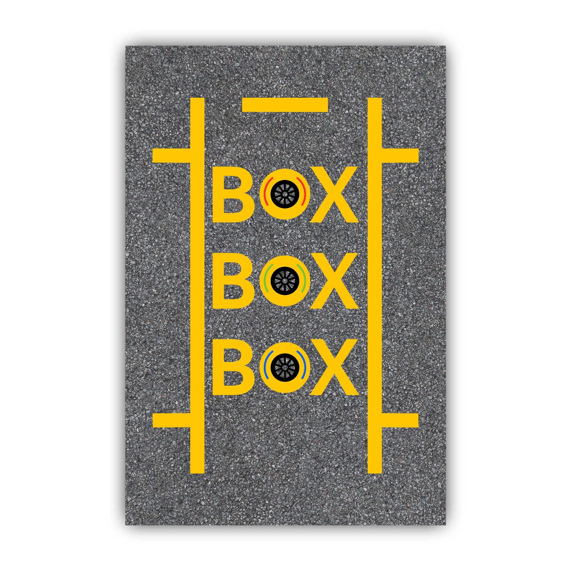 Targa metallica con scritta "Box Box Box Racing", 60 x 42 cm