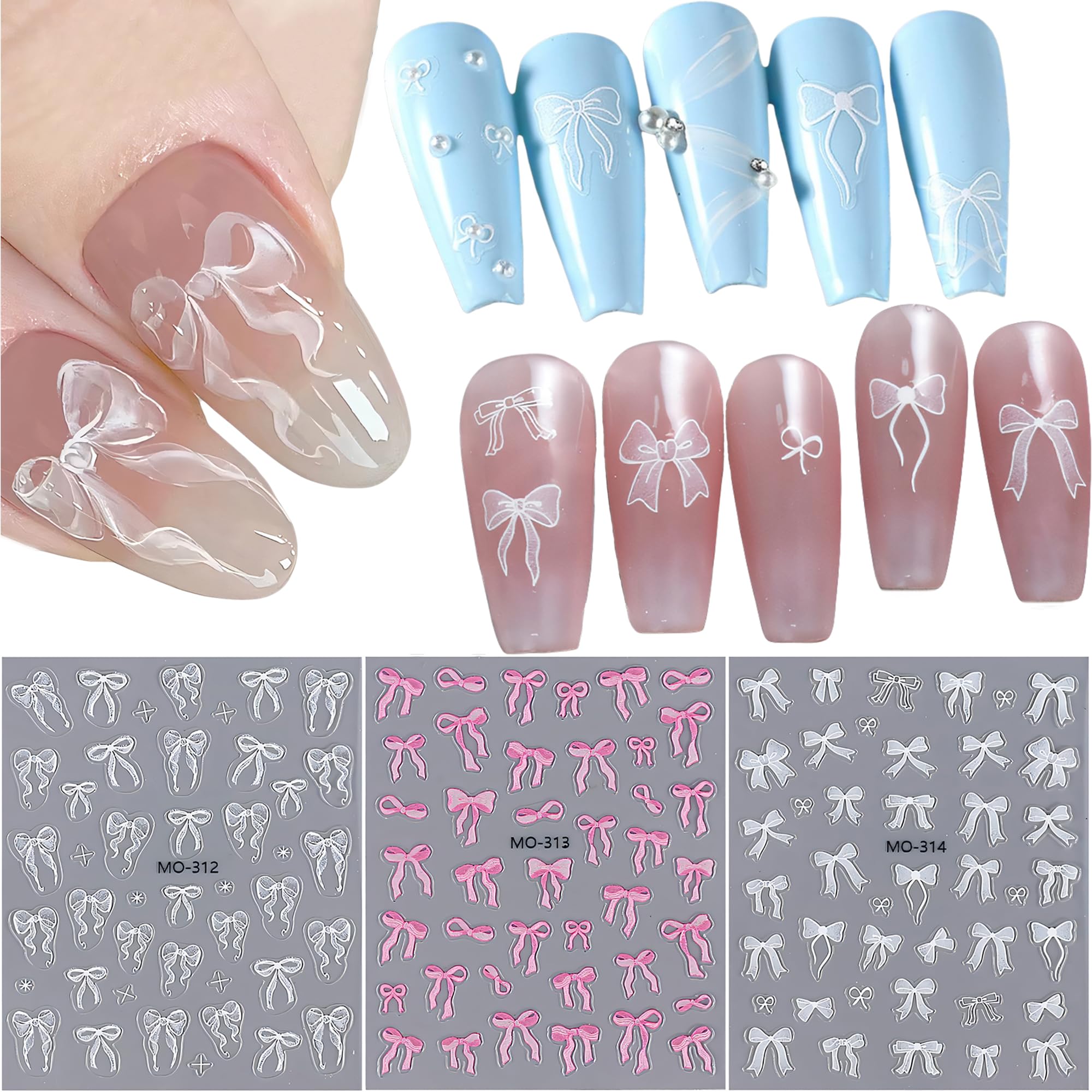 極薄ネイルパーツ蝶 ネイル用シールステッカー ネイルアート ネイルパーツ Amazon.co.jp: ネイルシール 3枚 蝶結びリボン ネイルパーツ リボン 自