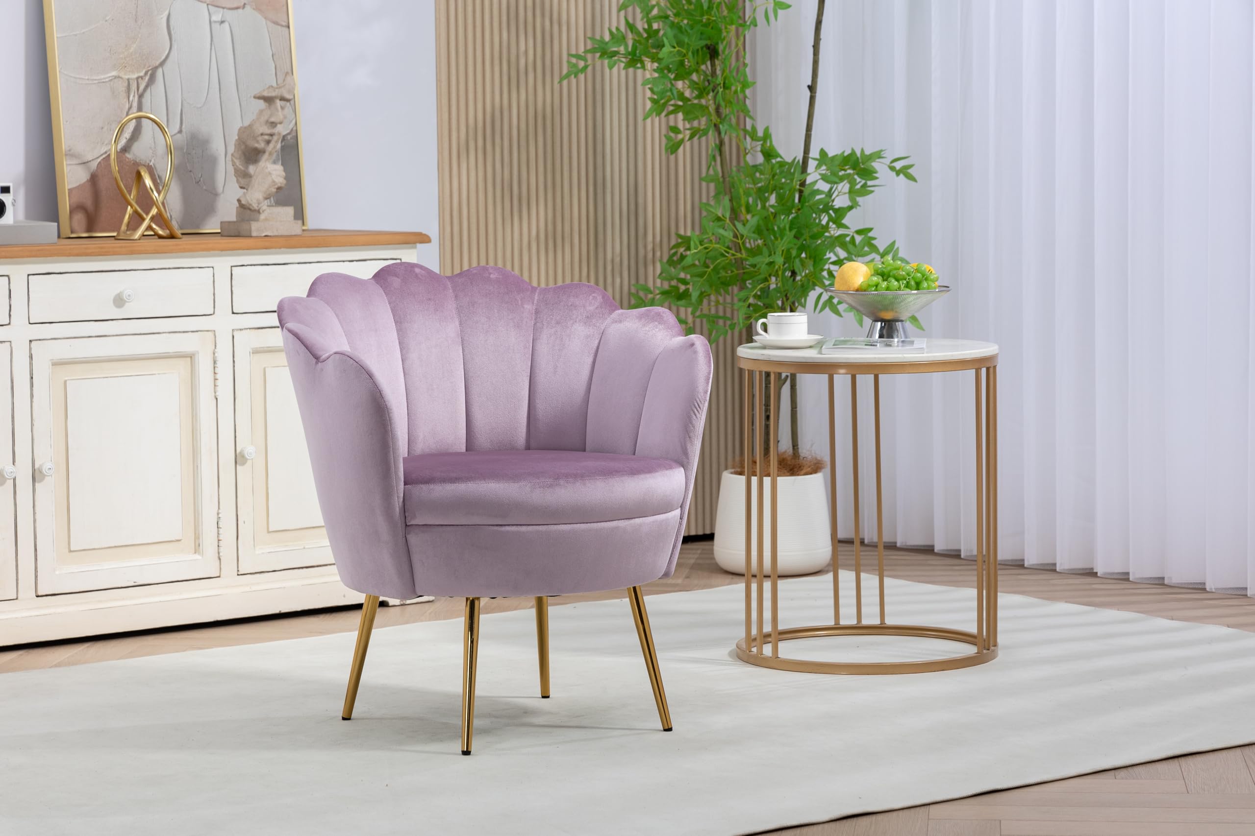 Modern Velvet Accent Chair Upholstered Small Vanity Chair Bedroom