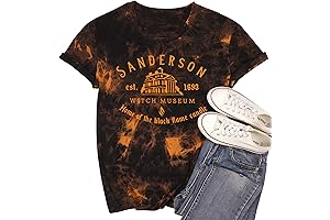Black Bleach Tie Dye Sanderson Print Halloween T Shirt