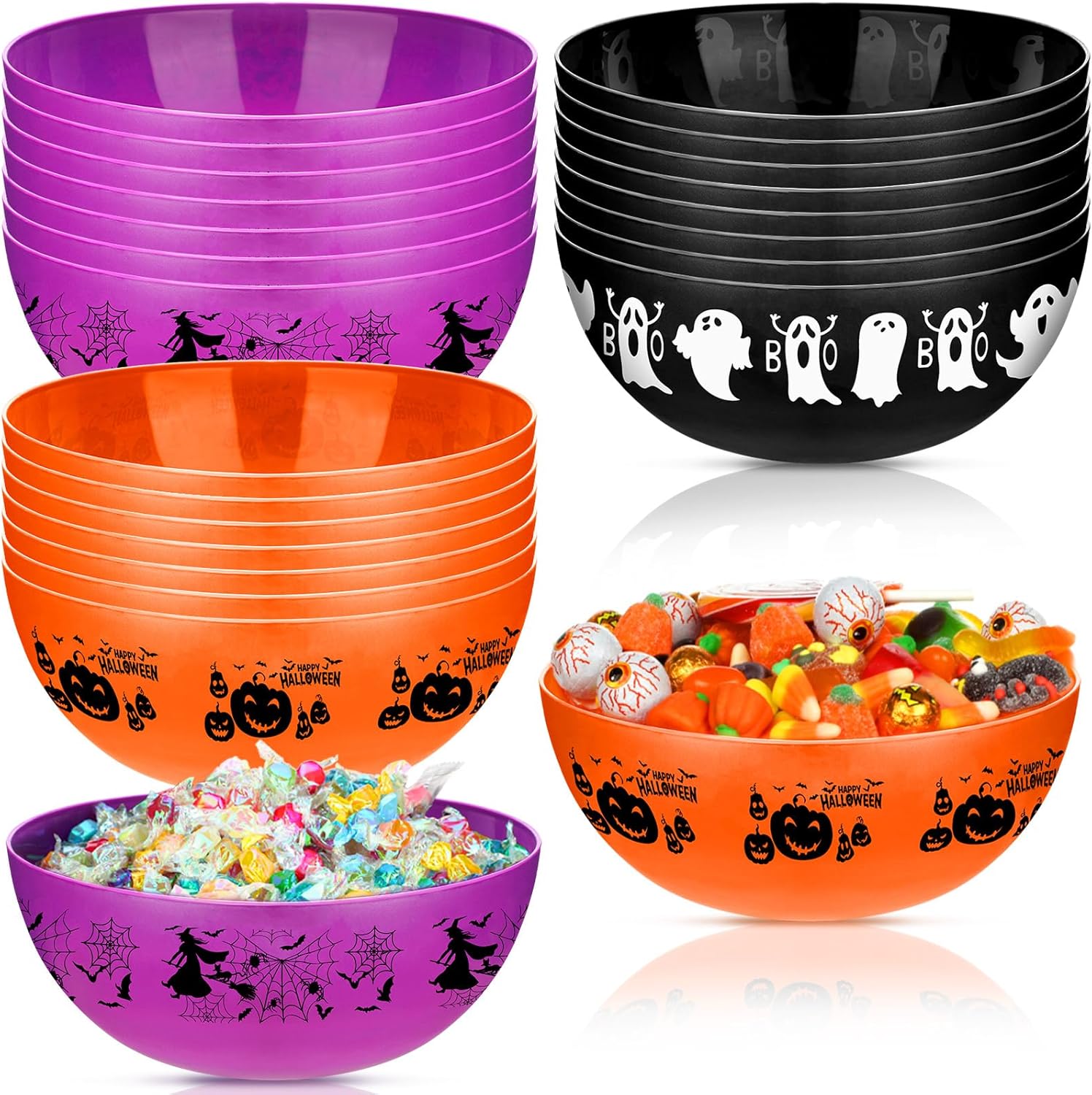Didaey 24 Pcs Halloween Candy Bowl Bulk Halloween Party