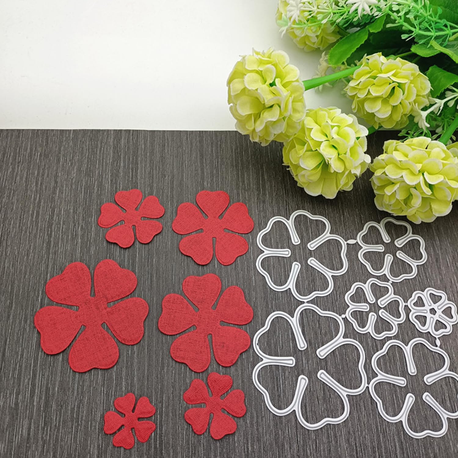 Fustelle in metallo con foglie di fiori primaverili, fustelle per decorare biglietti, goffratura, album fai da te, decorazioni artistiche