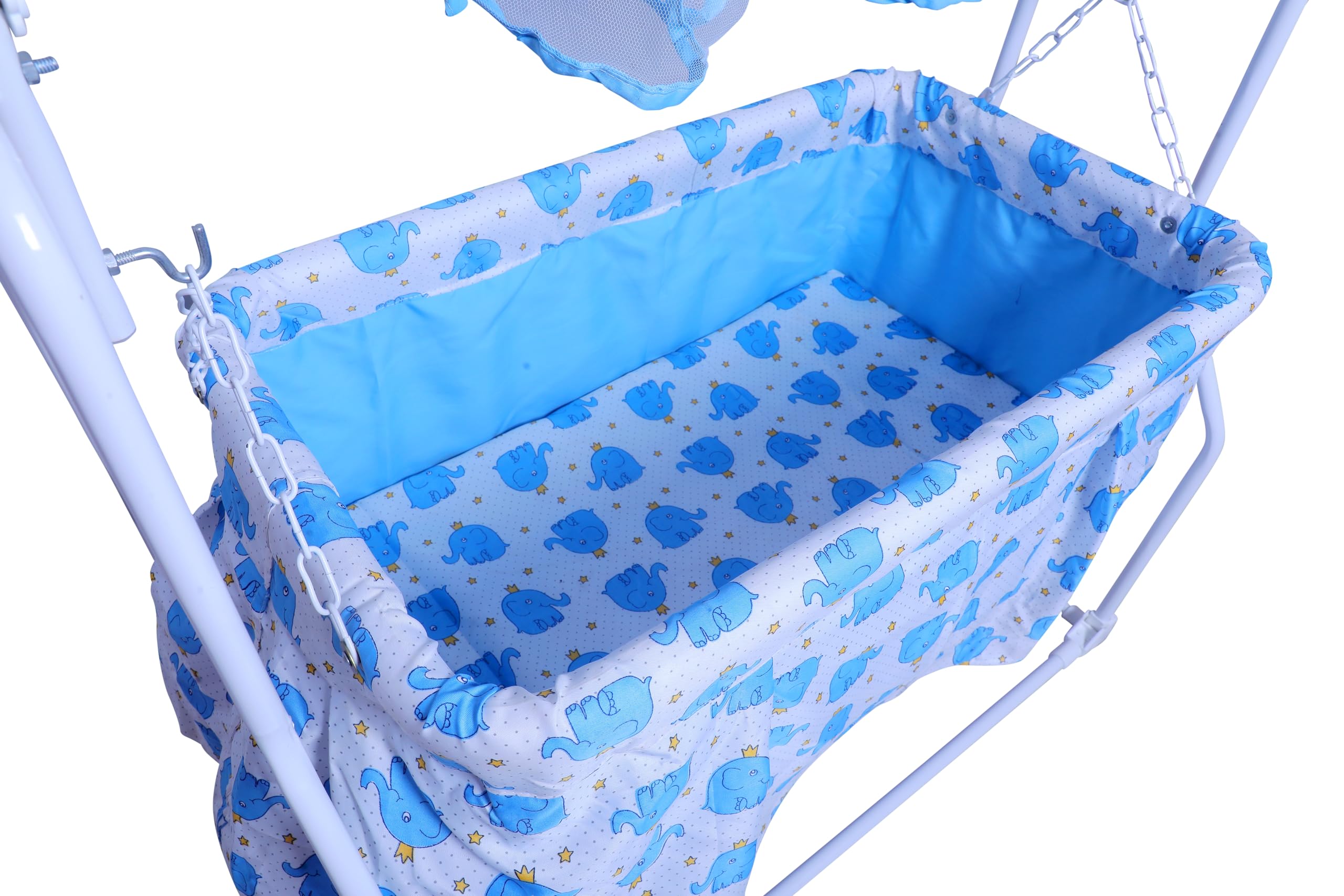 TOYZOID New Born Cozy Smart Crib,Cradle with Swing, Jhula with Mosquito Net,Baby Palna,Sturdy and Safe for 0-8 Months - Alloy Steel, Blue. - Image 2 thumbnail