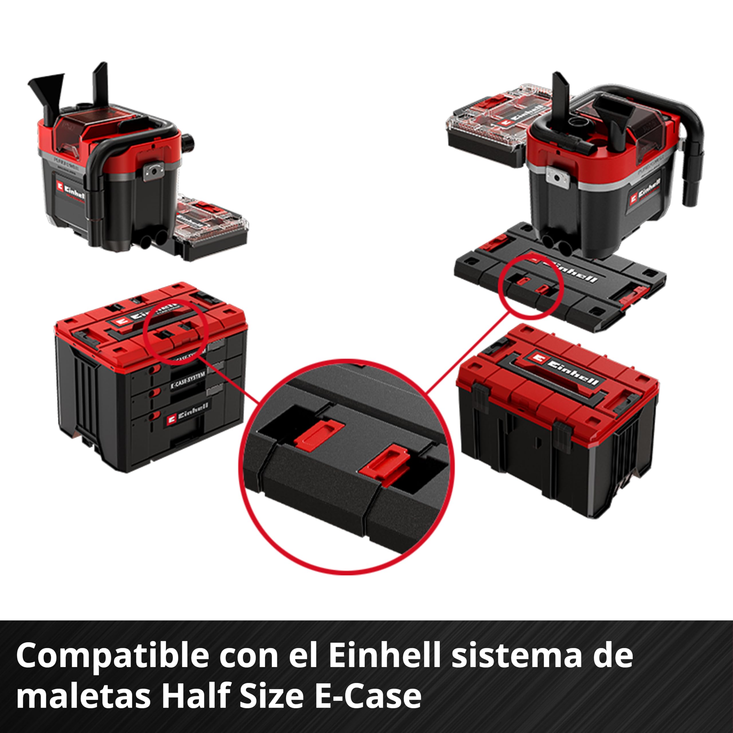 Einhell Professional Aspirador en seco y húmedo con batería TP-VC 18 Li BL L-Solo Power X-Change (18 V, brushless, Recipiente 10 l, 2 Niveles, Filtro Plisado, boquillas de aspiración, sin batería)