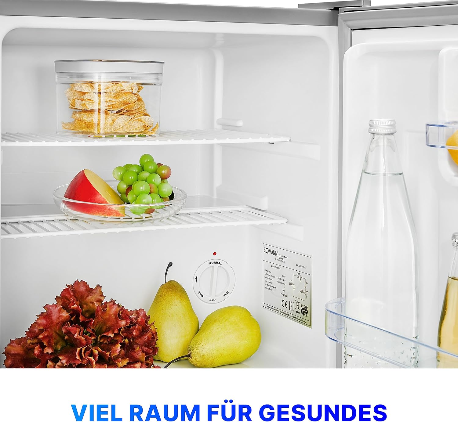 Bomann® KB 7346 - Mini frigorifero da 42 l, piccolo frigorifero silenzioso da 39 dB, minibar con porta intercambiabile, 51 x 45 x 45 cm, colore: Bianco Bomann® KB 7346 - Mini frigorifero da 42 l, piccolo frigorifero silenzioso da 39 dB, minibar con porta intercambiabile, 51 x 45 x 45 cm, colore: Bianco