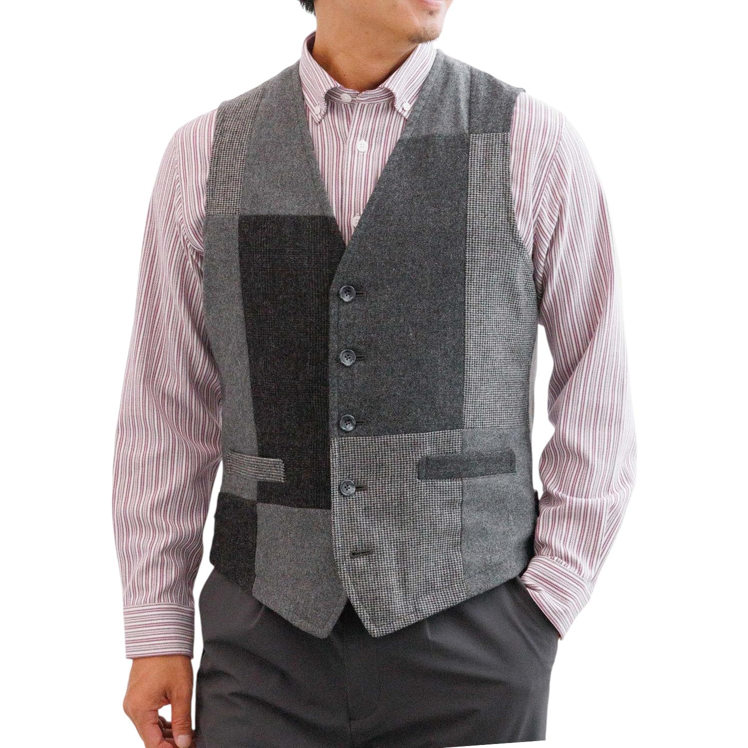 inspire HYL-54506 Inspired Oshu Japanese Material Vest, Gilet Men's Outerwear with Inner Pockets, Lightweight, Autumn, Casual, Business, Business Casual, Suit, Jacket, Autumn, Winter, Stylish-picture-13