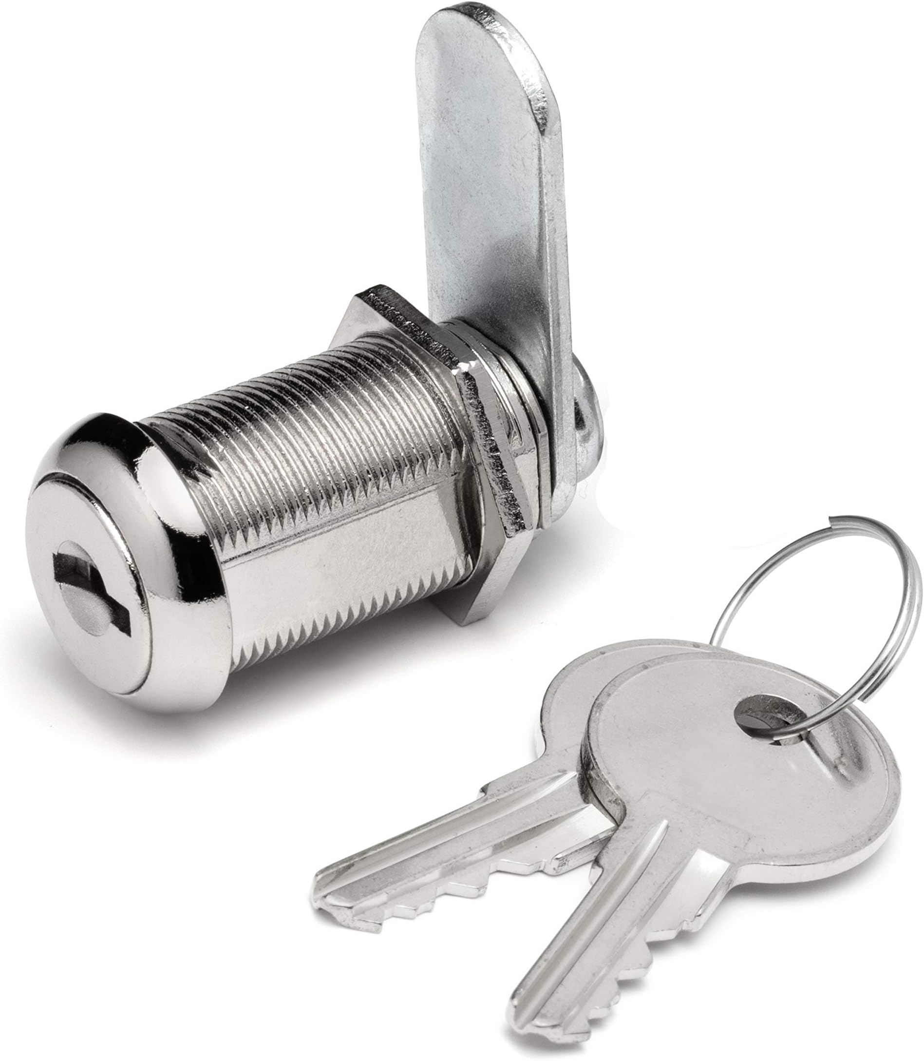 Westway Locks 1-1/8"" Disc Tubular Cam Lock with Chrome Finish - Keyed Alike 1 Pack with 2 Keys, Keycode(c346A), 1-1/4"" Cam - Cabinet Lock, Drawer Lock, RV Compartment Lock, File Cabinet Lock