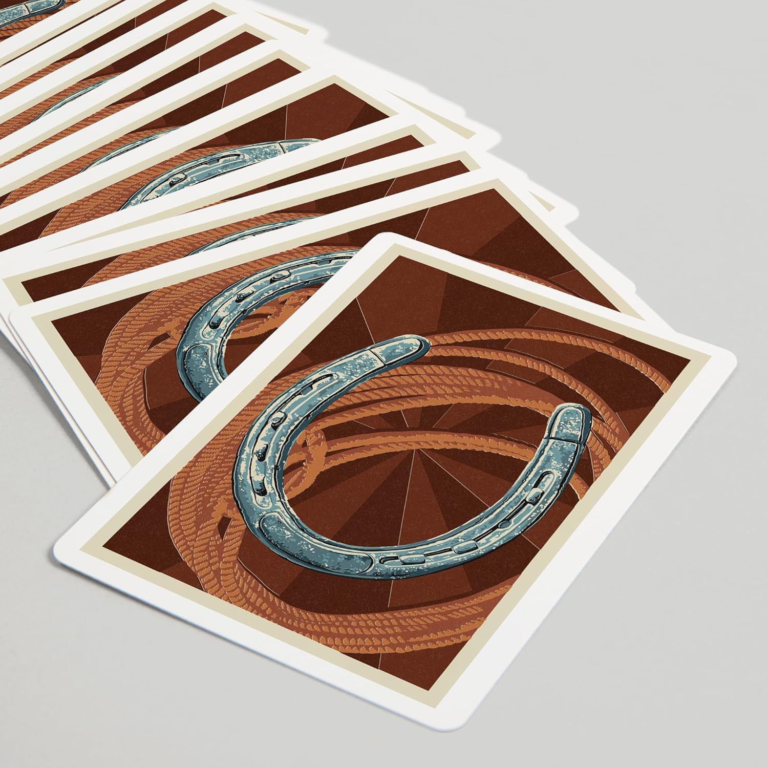 Horseshoe and Rope, Letterpress, 52 Playing Cards for Adults, Poker Size Card Deck