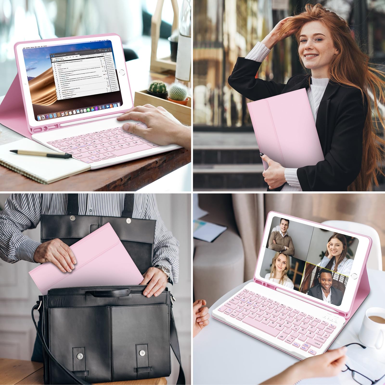 Étui Clavier Bluetooth Pour IPad 10,2" (9e/8e/7e Gen) - Clavier Amovible, Protection TPU, Porte-stylo
