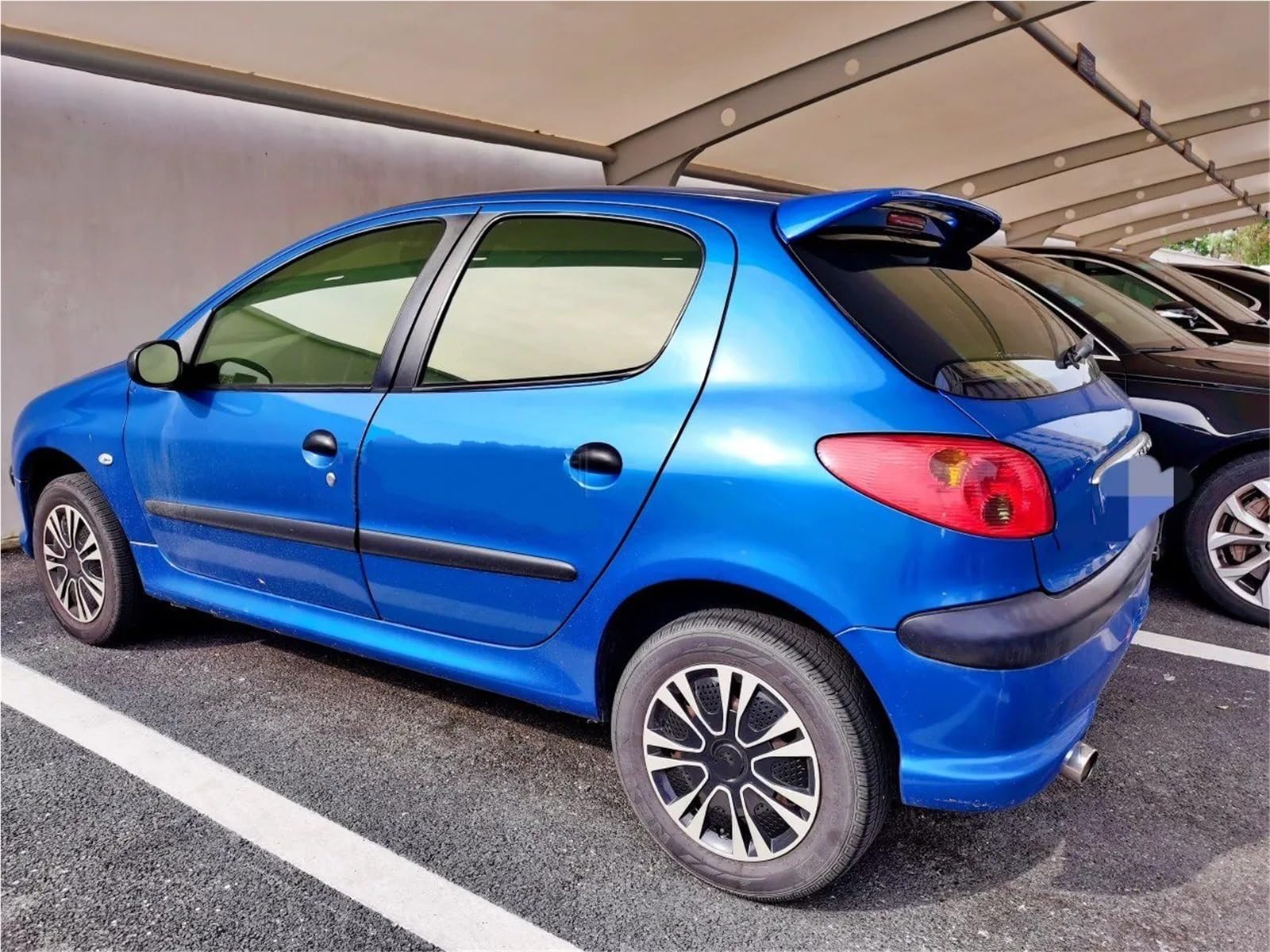 Spoiler Alettone Per Peugeot 206 2013 2014 2015 2016 2017 2018 Hatchback Posteriore Baule Cofano Tetto Spoiler Ali ABS Plastica Nero Carbonio Auto Esterno Tuning(Unpainted)