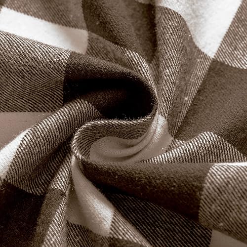 Miniatura 8 de Melodieux Cortinas a cuadros de búfalo para sala de estar, dormitorio, estilo granja, estilo guingán, con textura de algodón, con bolsillo para