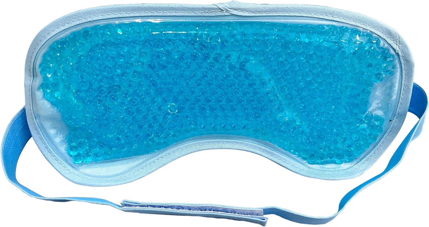 Gel Eye Mask Cooling Eye Mask with OneSide Plush Fabric, Flexible Gel Beads & Elasticated