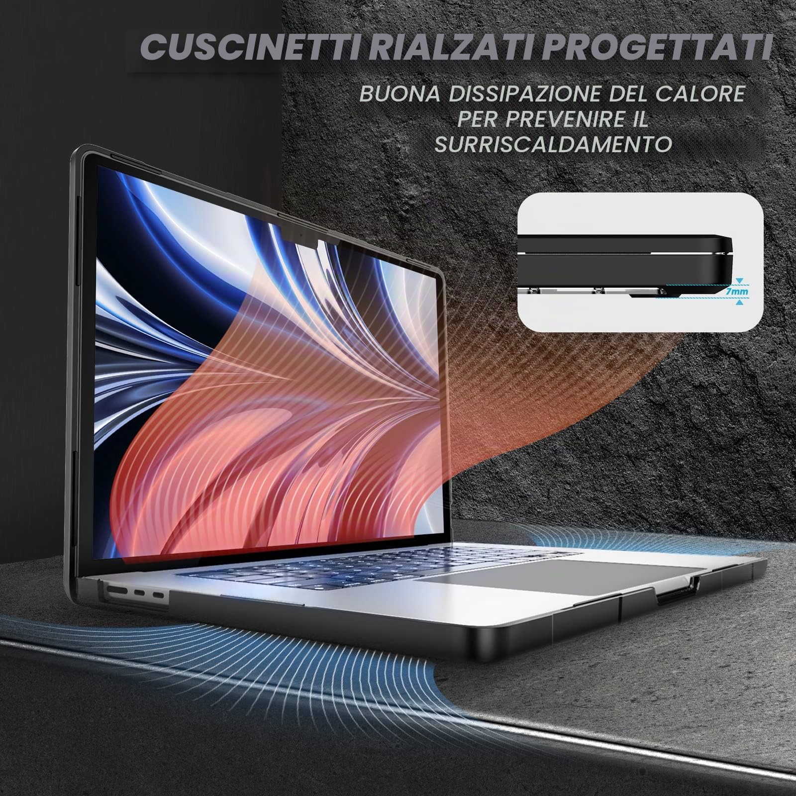 SUPCASE Cover per MacBook Air 15'' (2026/2025/2024/2023) M5/ M4/ M3/ M2 Antiurto Antigraffio Robusta Custodia Protettiva Rigida per MacBook Air 15 (Nero)