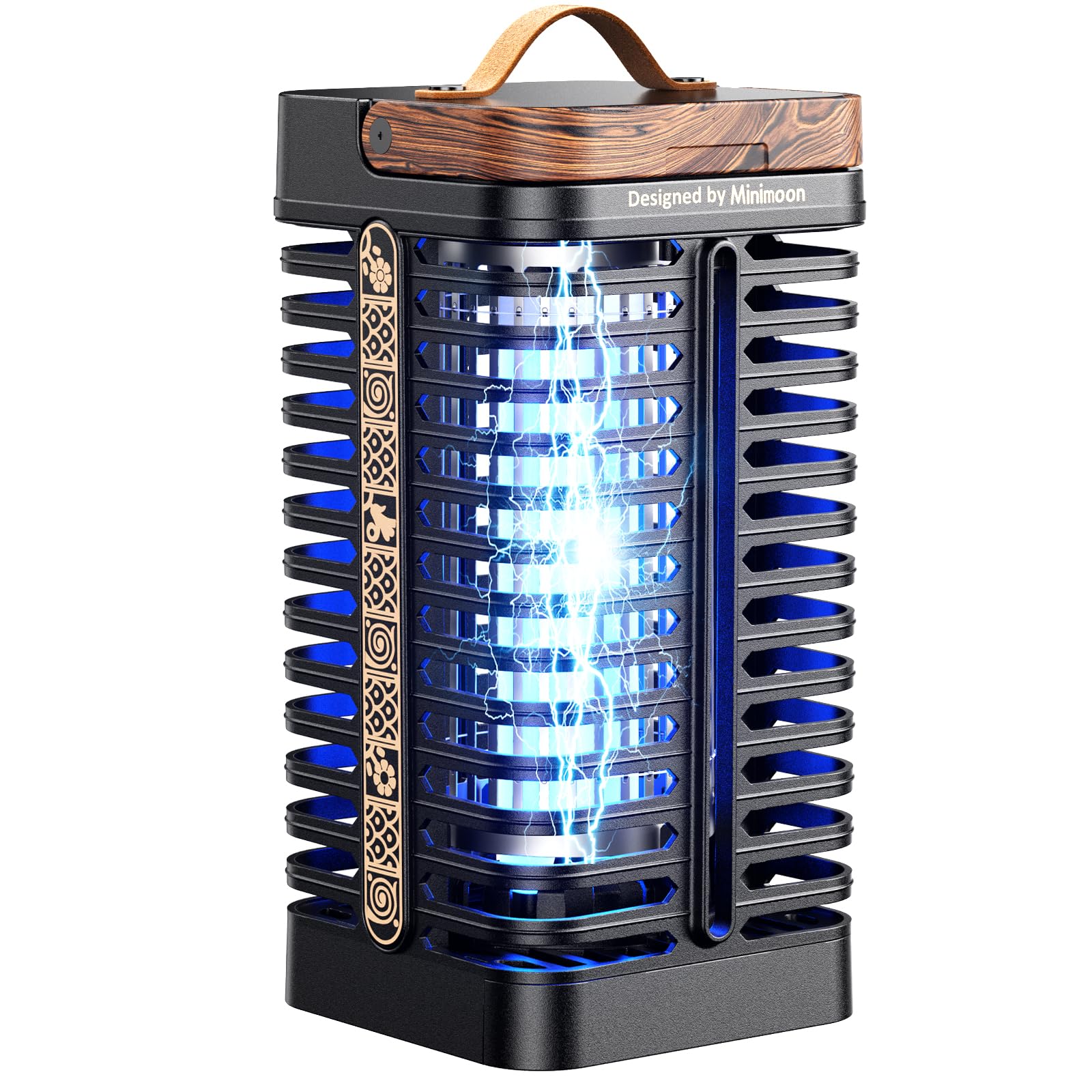 Minimoon Insektenvernichter für den Innen- und Außenbereich, 4200 V, elektrischer Moskito-Zapper, 15 W, Western-Thema, wasserdicht, 15 m langes Kabel, Fliegenvernichter für Zuhause, Terrasse
