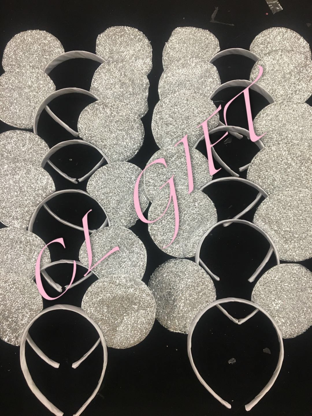 Buy Set of 12 Silver Sequin Mickey Mouse Ears,Bride Wedding Minnie