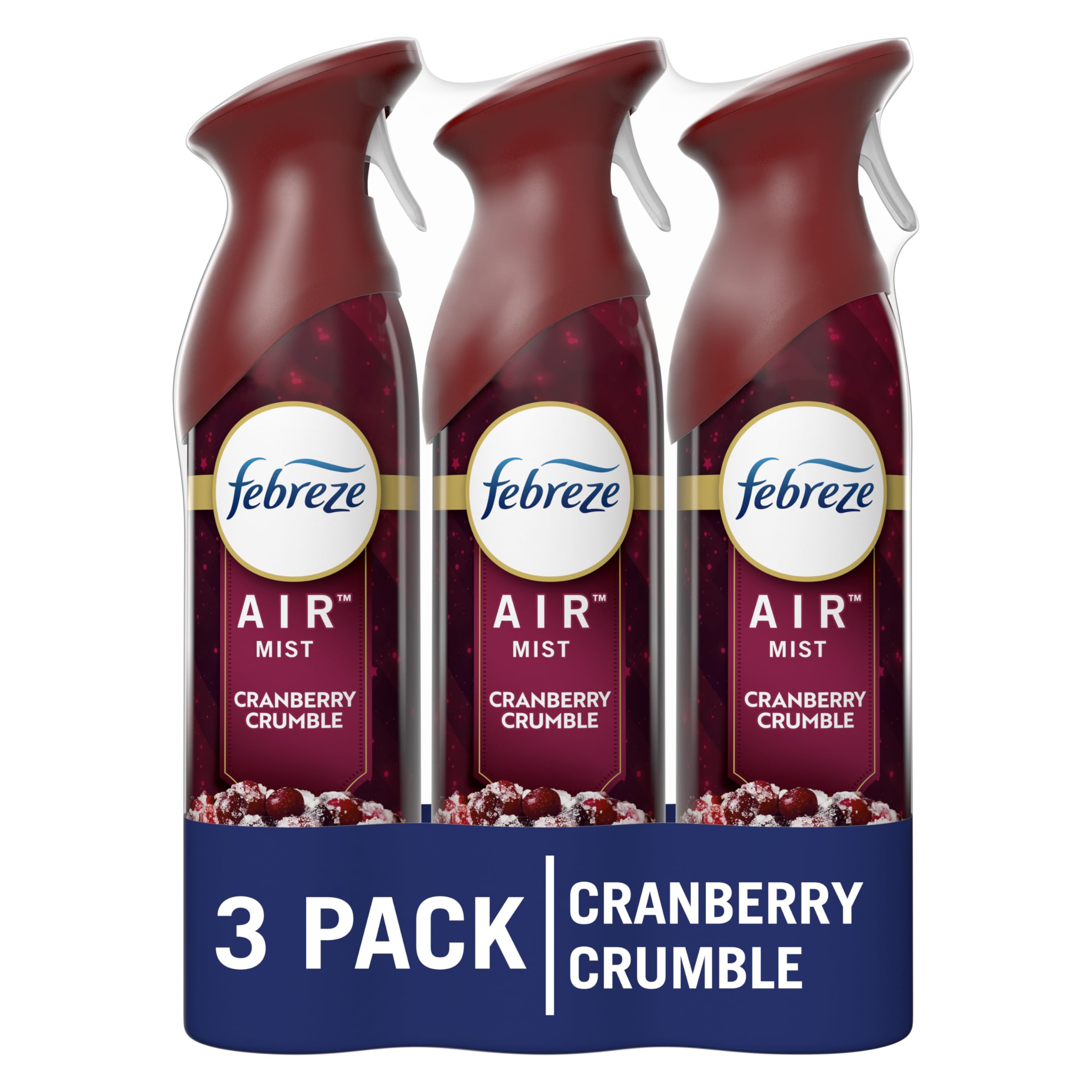 Febreze Air Freshener Spray, Odor-Fighting Room Spray, Cranberry Crumble Scent, 8.8oz, 3 Count