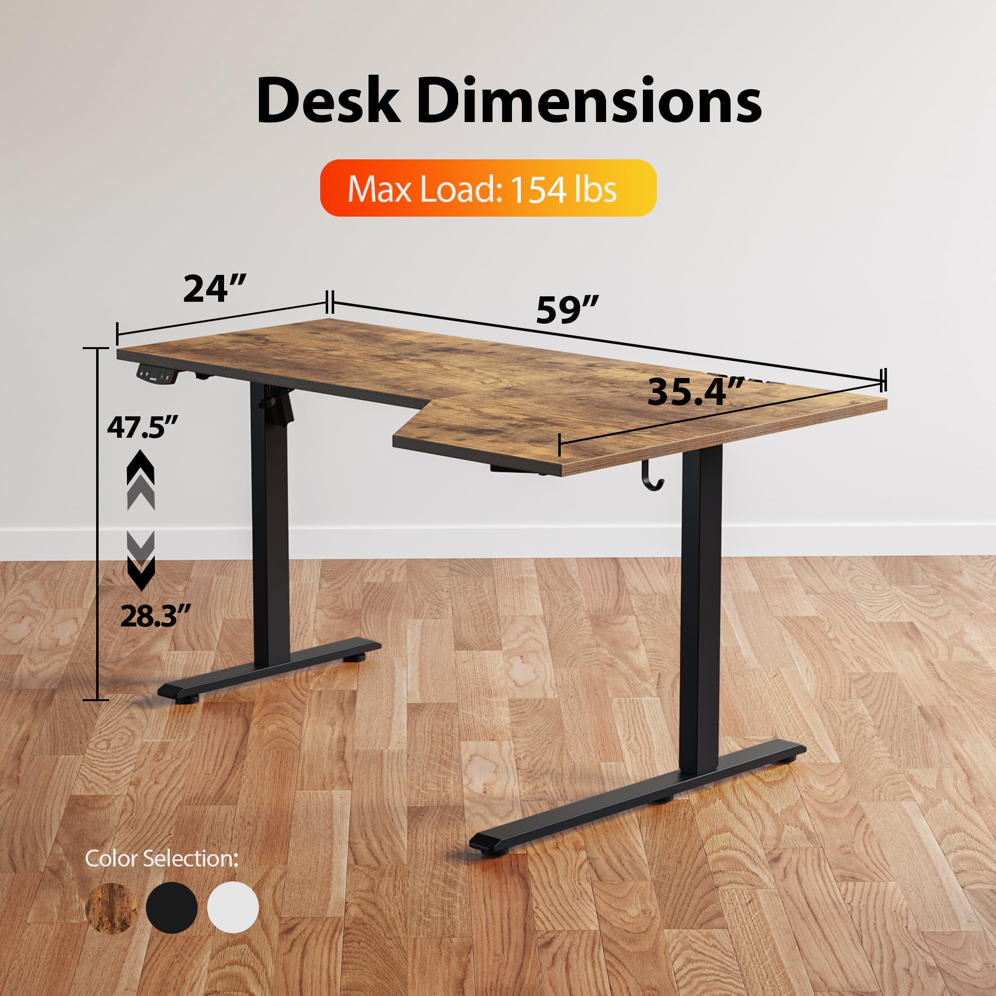Agilestic L-Shaped Electric Standing Desk Gallery Image