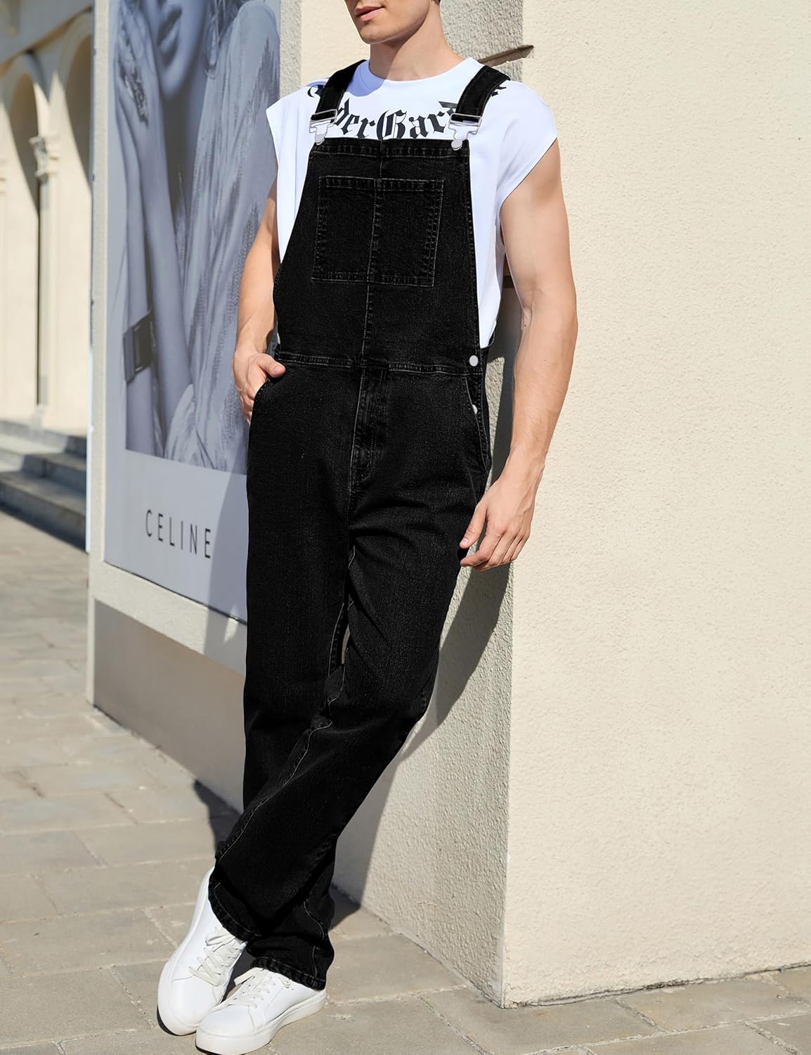 Overalls for Men Fashion Coveralls Work Utility Denim Women Bib Jumpsuit with Pockets - Image 4