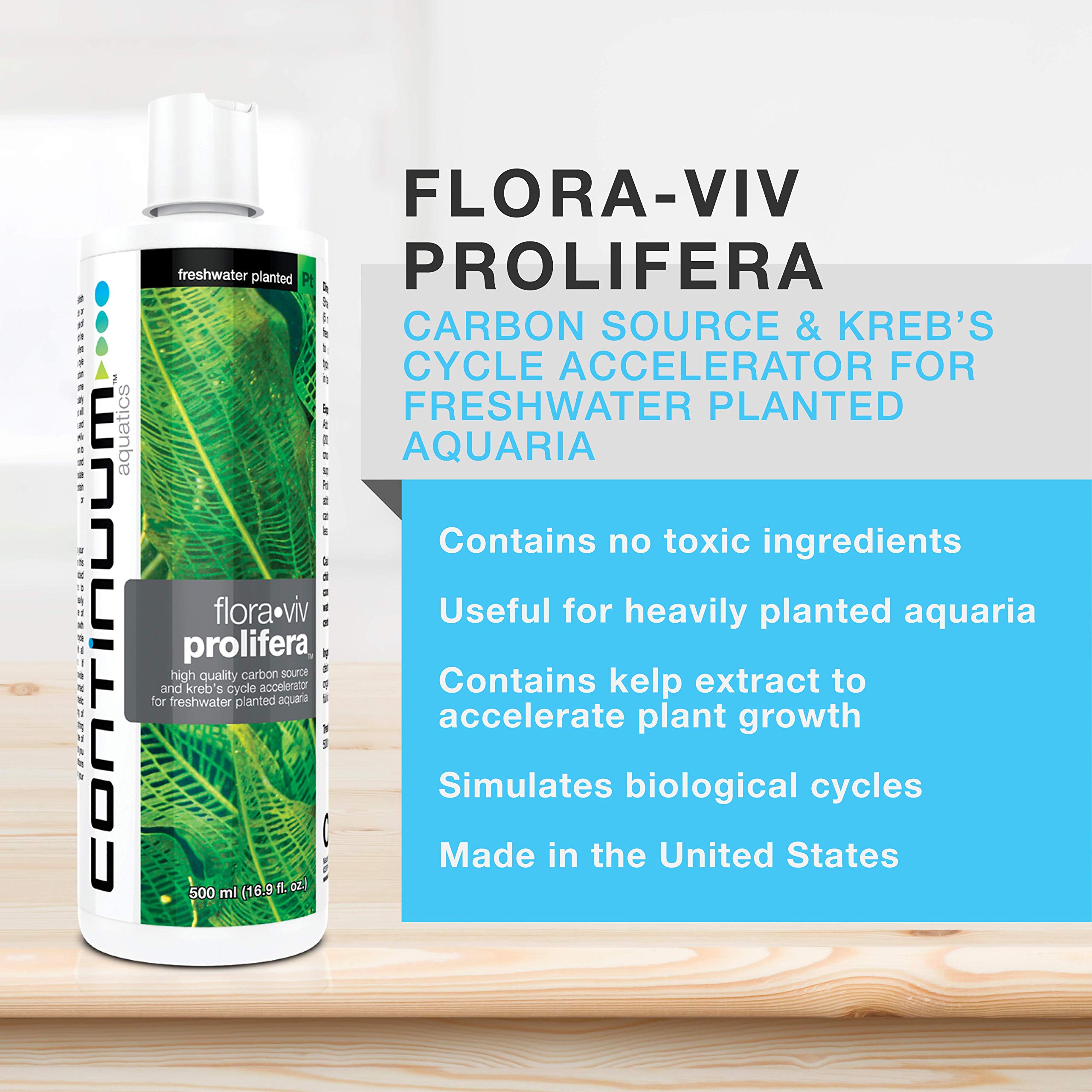 Continuum Aquatics Flora Viv Prolifera - Acelerador de ciclo de fuente de carbono y Krebs para acuarios plantados en agua dulce