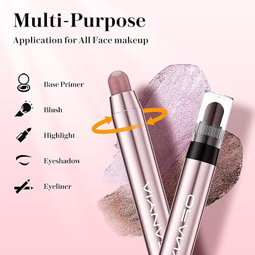 Miniatura 5 de Ofanyia Sombra de ojos en barra en barra, lápiz de sombra de ojos en barra con purpurina, sombra de ojos impermeable de larga duración para