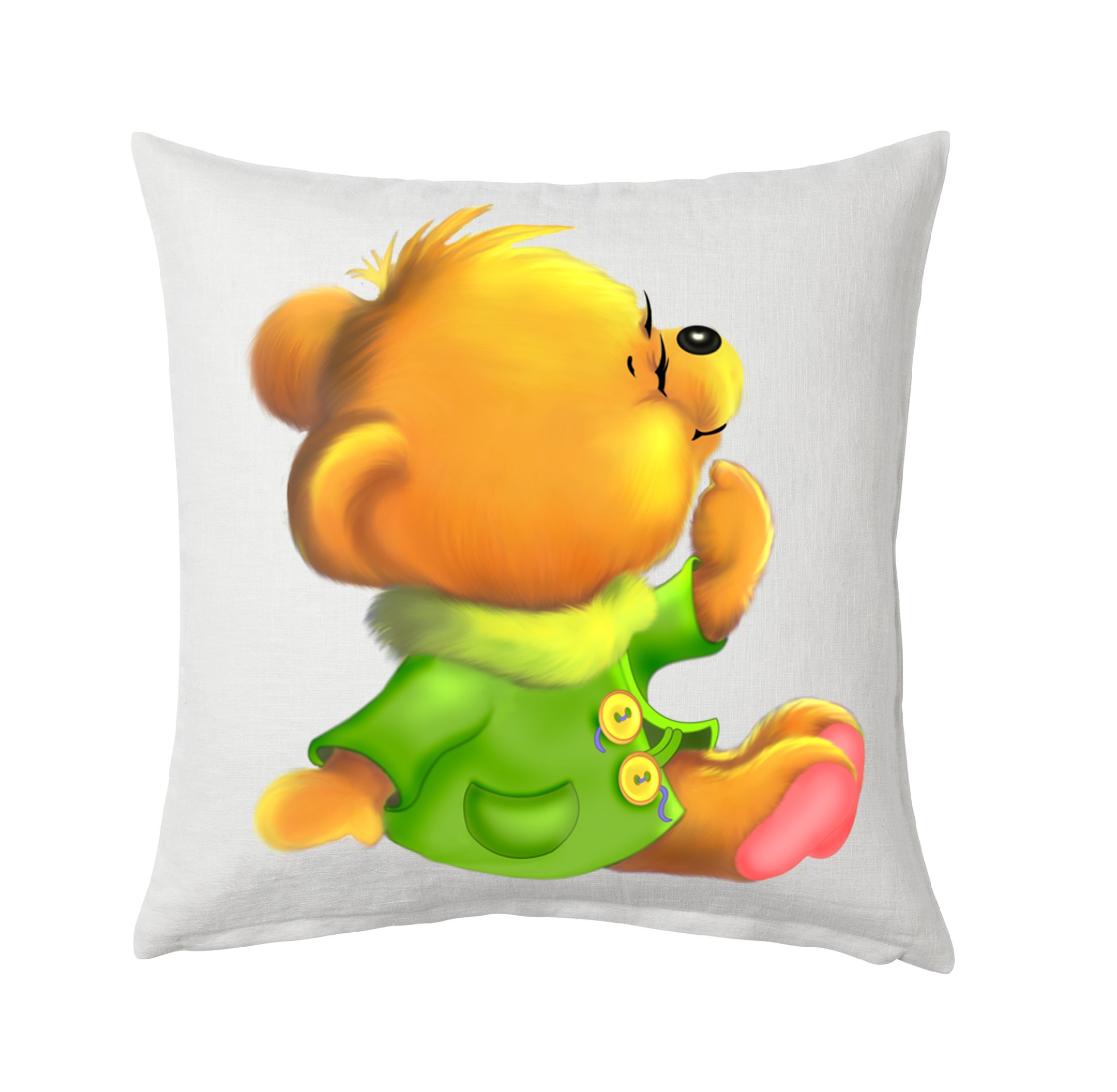 Pix Art Cute Bear Cartoon Cushion Cover with Filler