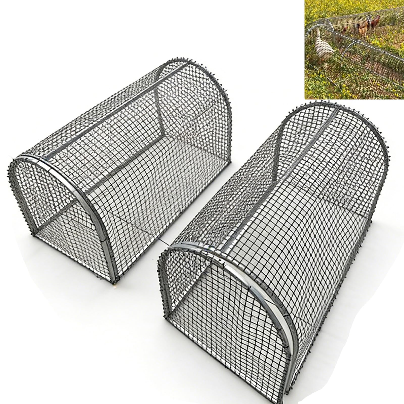 Gallinero, Túnel MetáLico para Gallinas Al Aire Libre, Corral para Gallinas para El Jardín, Gallinero Portátil, Corral para Gallinas A Prueba De Depredadores, Fácil De Instalar,Plata,100cm