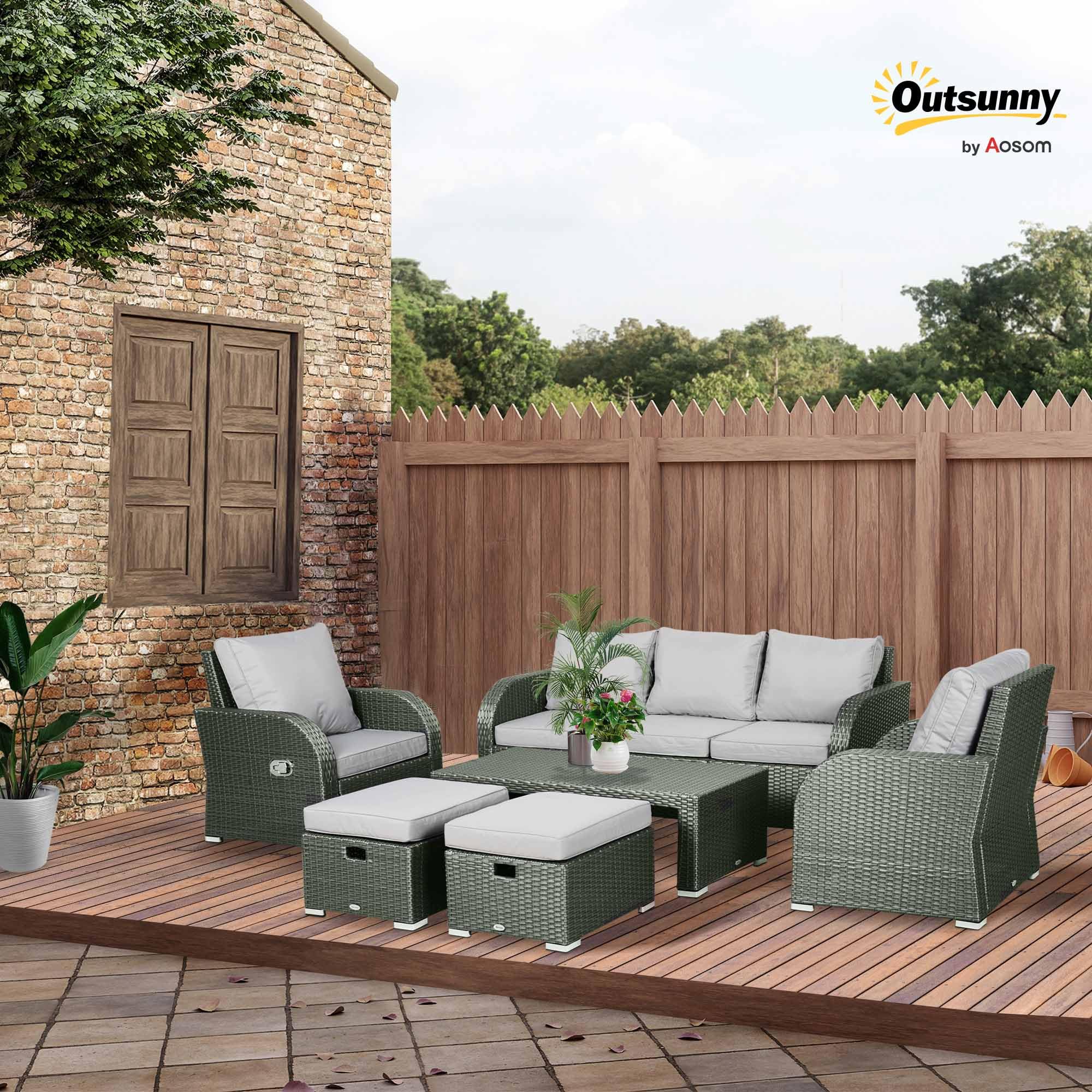 patio furniture set with reclining chairs