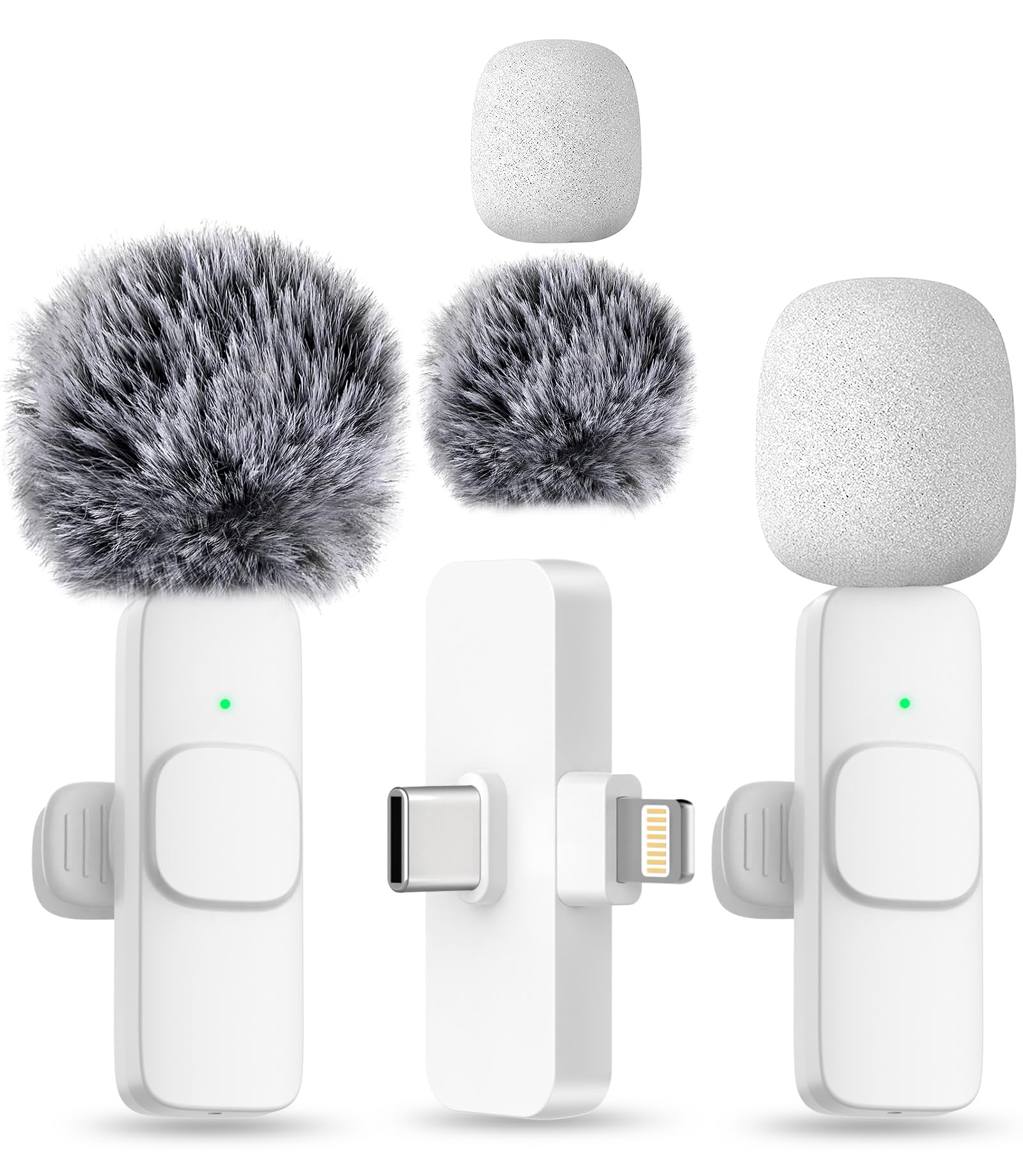 Professional Wireless Lavalier Lapel Microphone for iPhone, iPad - Cordless Omnidirectional Condenser Recording Mic for Interview Video Podcast Vlog YouTube, Bluetooth, Black