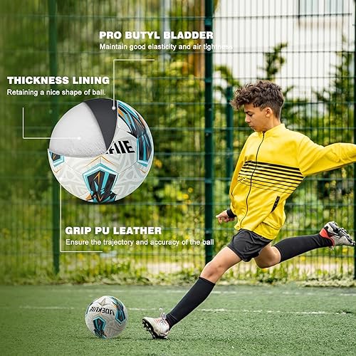 Miniatura 6 de Soccer Ball Size 5 for All Age Recreational or Professional Outdoor Practice, PU Official Size&Weight, Size 5 Soccer Ball for Boys Youth Adults