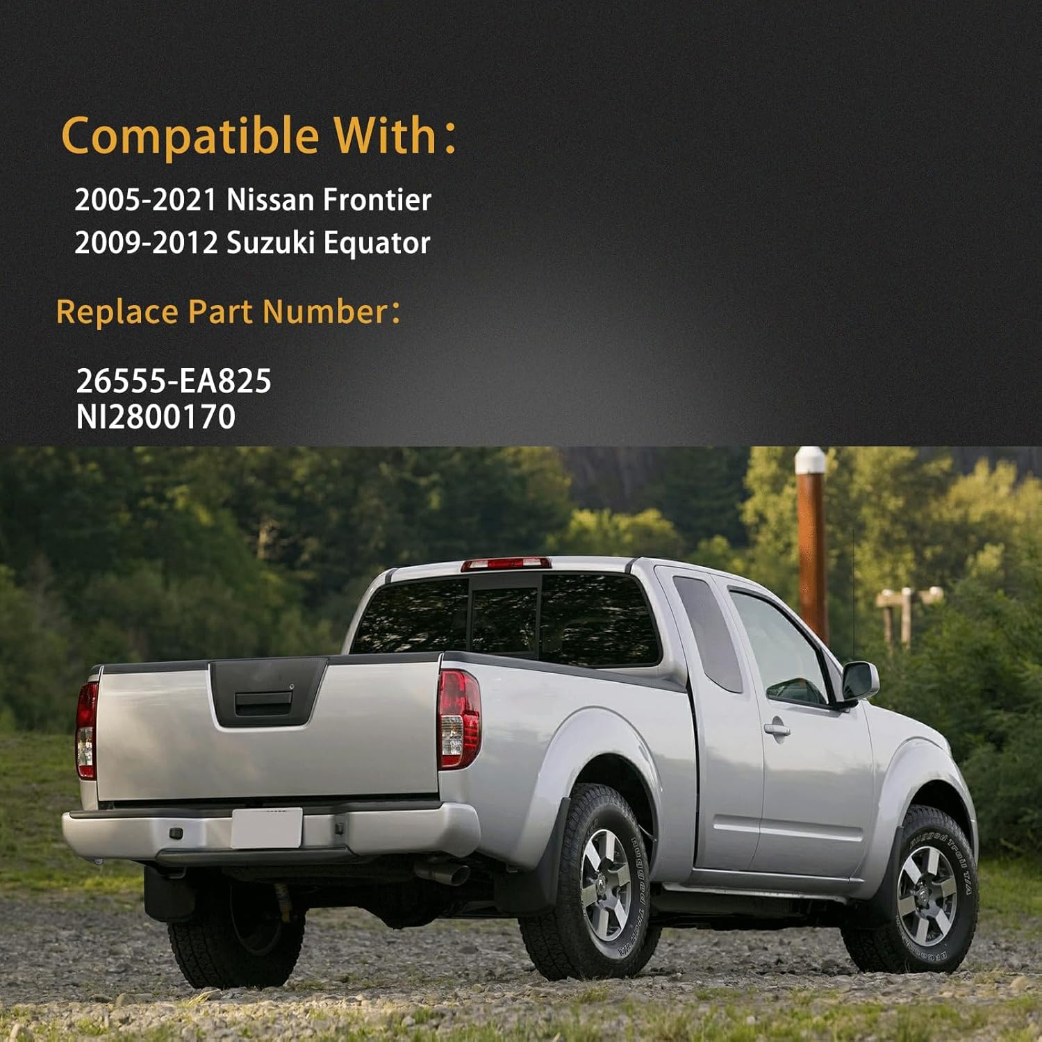 Tail Light Assembly Compatible With 2005-2021 Nissan Frontier, Suzuki Equator Driver and Passenger Side Rear Brake Lamps With Bulb Inside and wiring harness Replace# 26550-EA825 26555-EA825