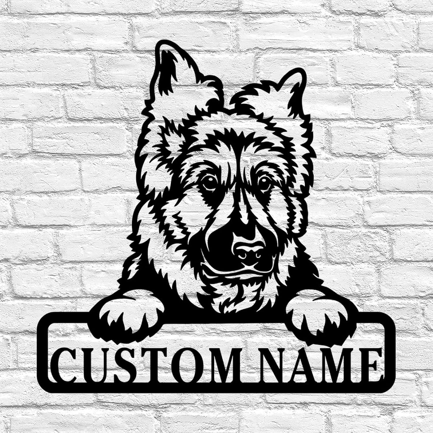Personalized Dog Name Sign, Personalized Metal Dog Name Wall Art, Personalized Signs for Outdoors, Metal Art for Outside, Wall Door Plaque Farmhouse Garden Housewarming Gift for Friends 24in