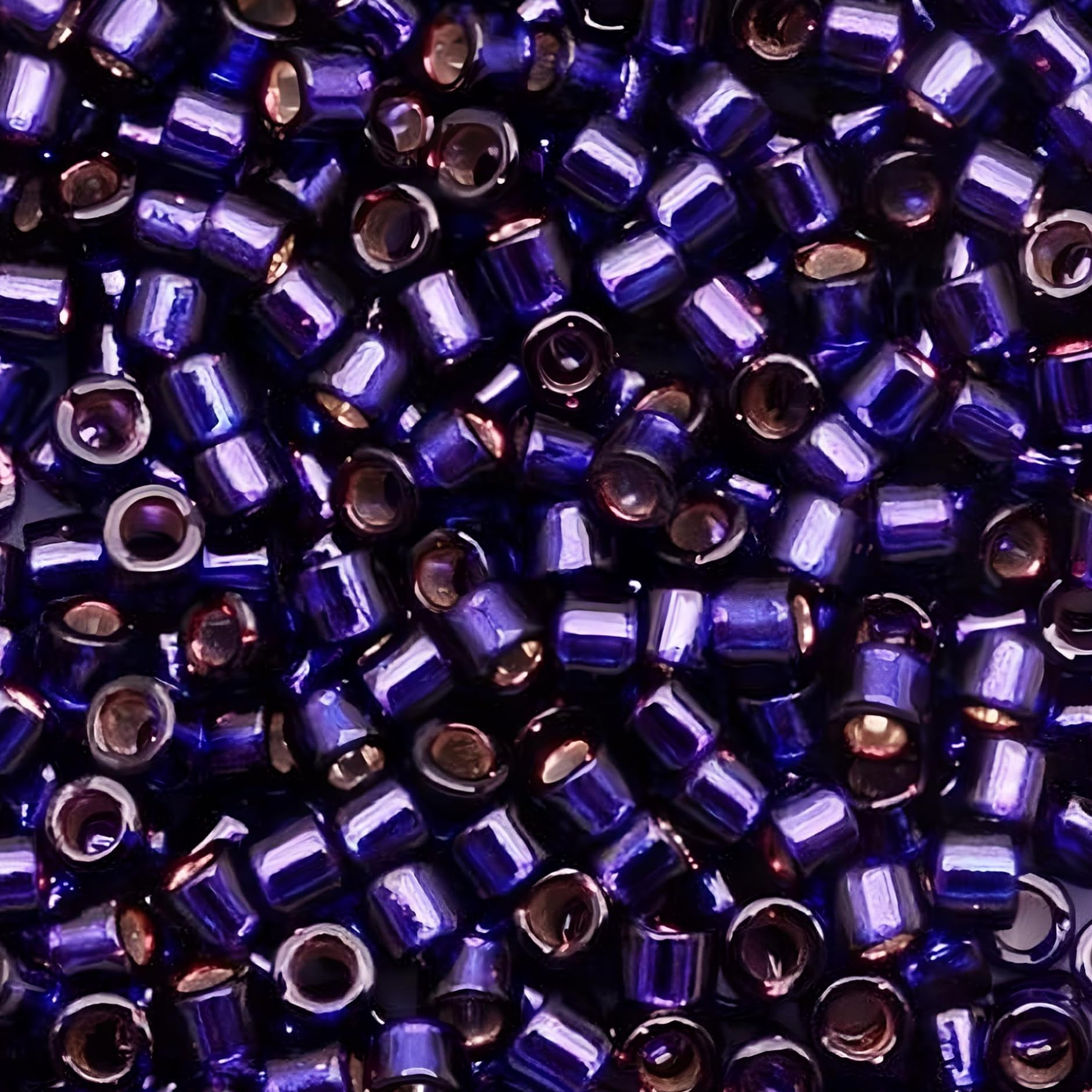 Amazon.com: Miyuki Delica Seed Beads 11/0 Silver Lined Dark Purple