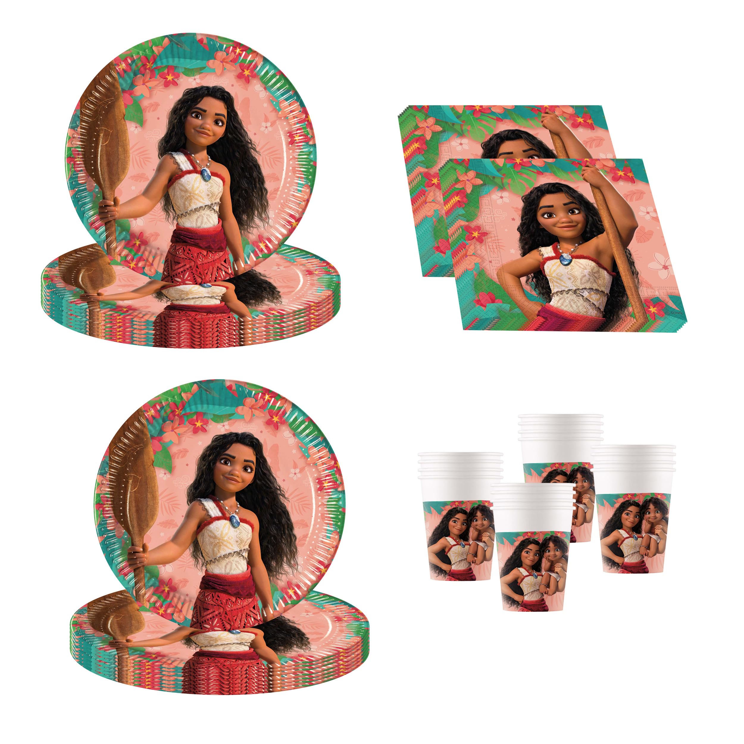 Procos - Set de Fiesta Moana de Varias Piezas para cumpleaños Infantiles o Fiestas temáticas, decoración de Mesa