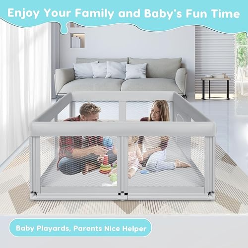 Miniatura 2 de BabyFence - Corralito para bebés de 50 x 50 pulgadas, corralito para bebés y niños pequeños, corralitos de juego para interiores y exteriores, patio