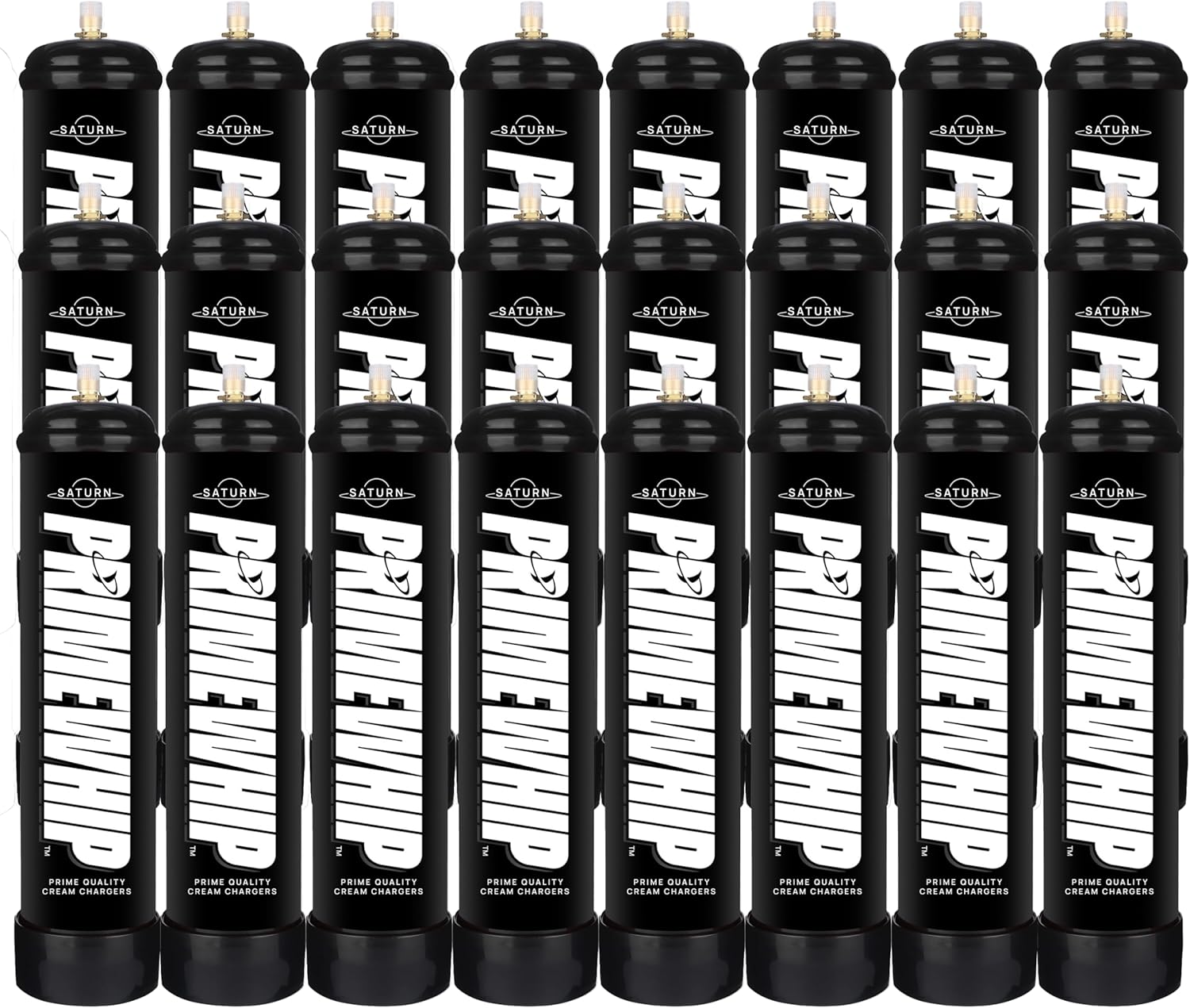Prime Whip 640G Saturn - The Ultimate Whip It Tank - Food Grade 99.95% Pure N2O for any Whipped Cream Dispenser  (24 Nitrous Oxide Tanks)