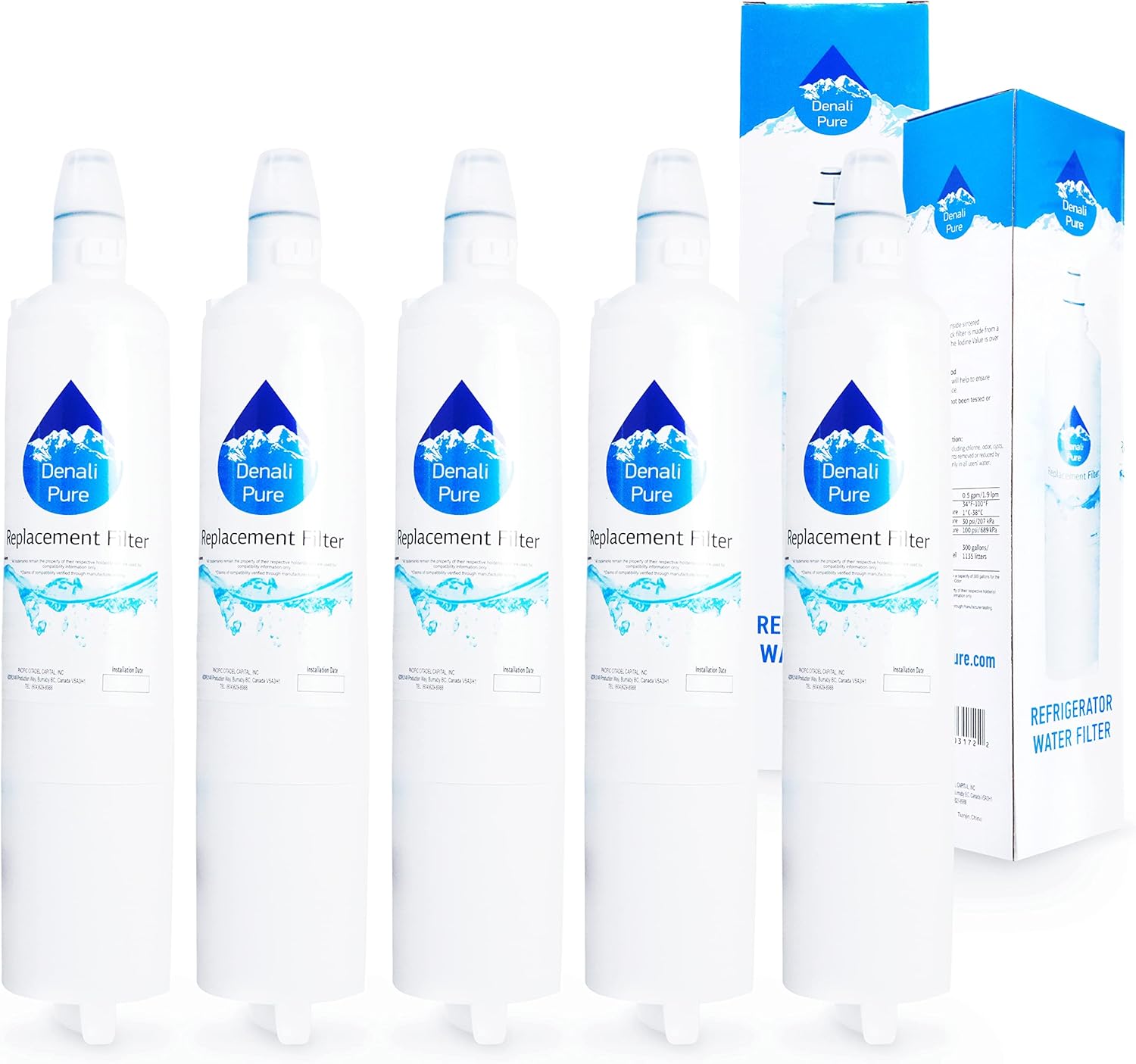 5-Pack Replacement for LG LFX21975ST Refrigerator Water Filter - Compatible with LG LT600P, 5231JA2006A, 5231JA2006B Fridge Water Filter Cartridge