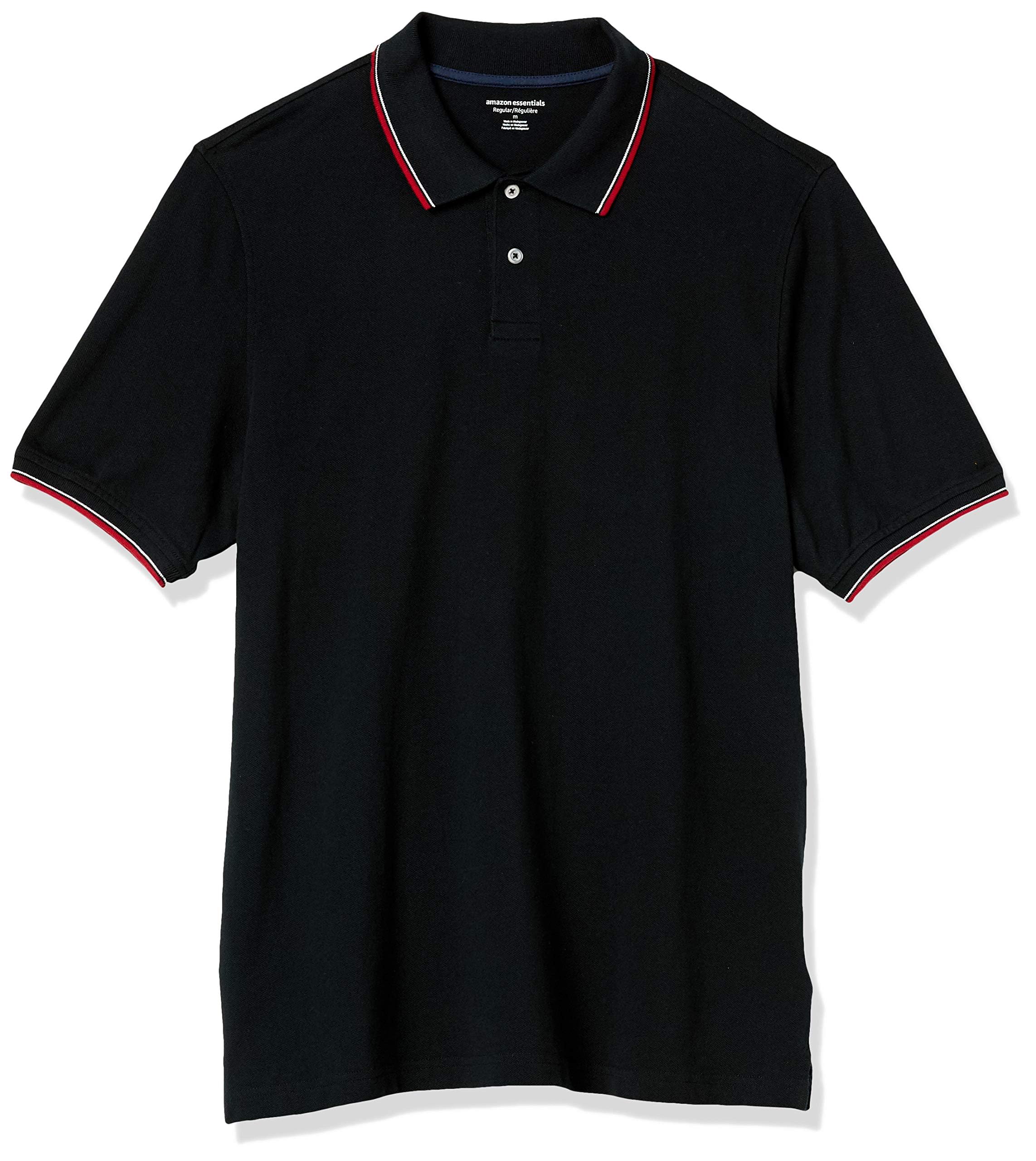 Amazon Essentials Men's Regular-Fit Cotton Pique Polo Shirt, Short Sleeve (Available in Big &amp; Tall)