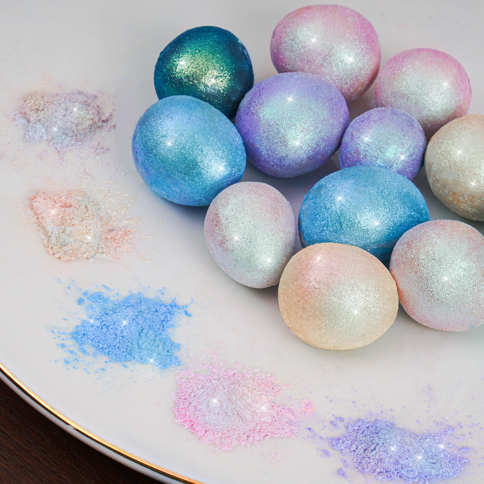 NiHome Edible Food-Grade Glimmer Powder Glitter Luster Dust Metallic Food Decorating Sprinkle Glimmery Dust for Drink Wine Beverage Cake Candy Dessert Bakery Restaurant Vegan (0.18oz/5g, Iridescent): 0.35 oz (10 g) Iridescent Purple